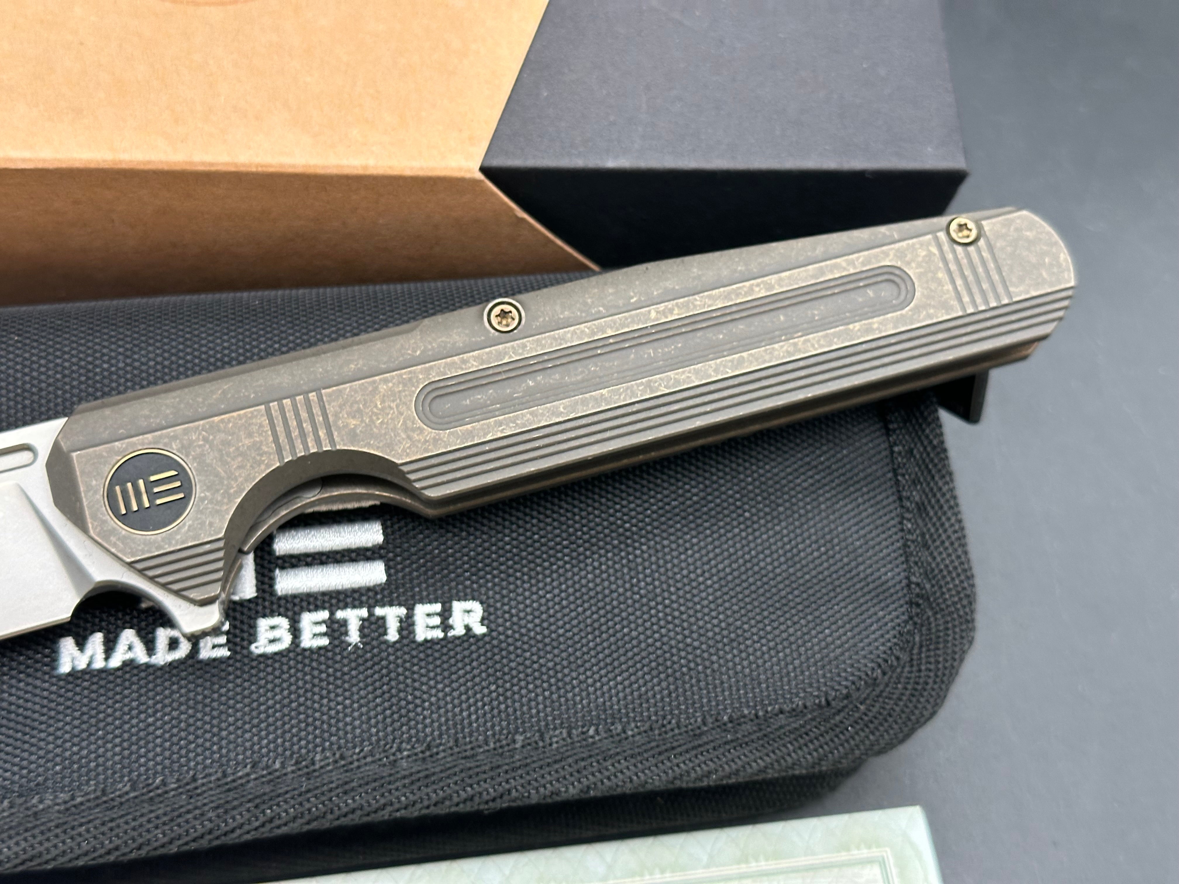 WE KNIFE Reiver Flipper Knife Titanium Handle (3.97" CPM S35VN Blade)