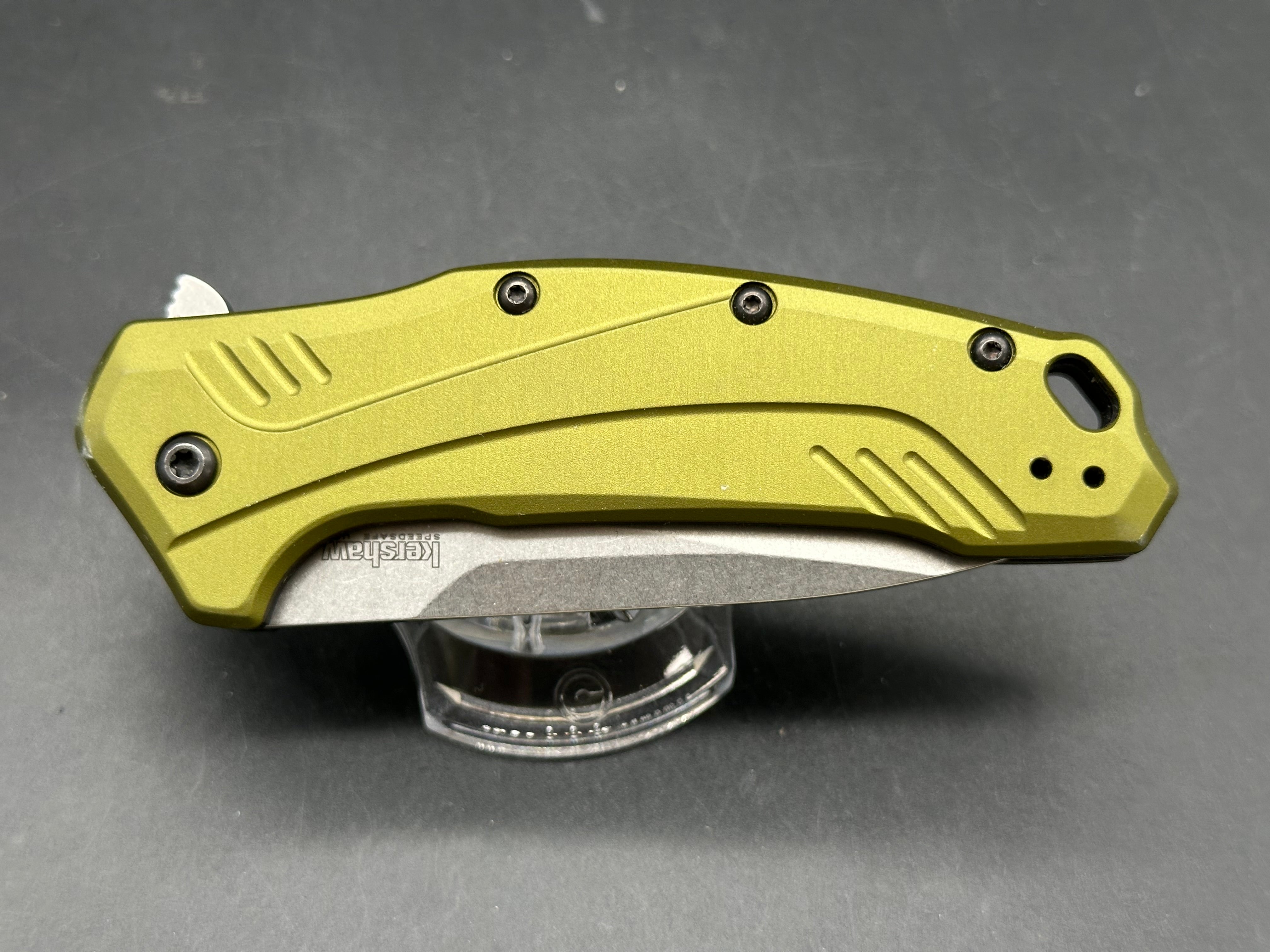 Kershaw Link Drop Point Knife Olive Al (3.25" Stonewash)