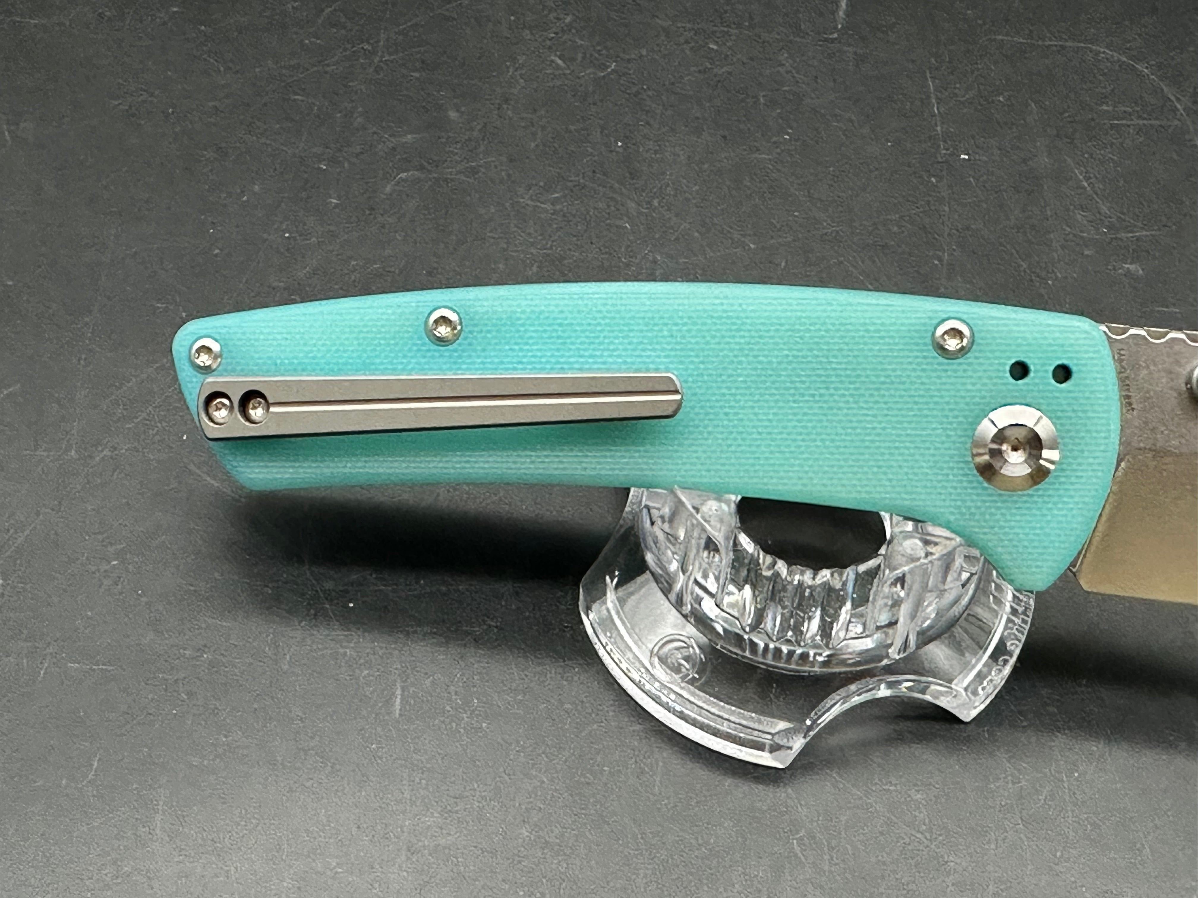 Kansept Knives Main Street Liner Lock Knife Light Blue G-10 (3.4" Stonewash)
