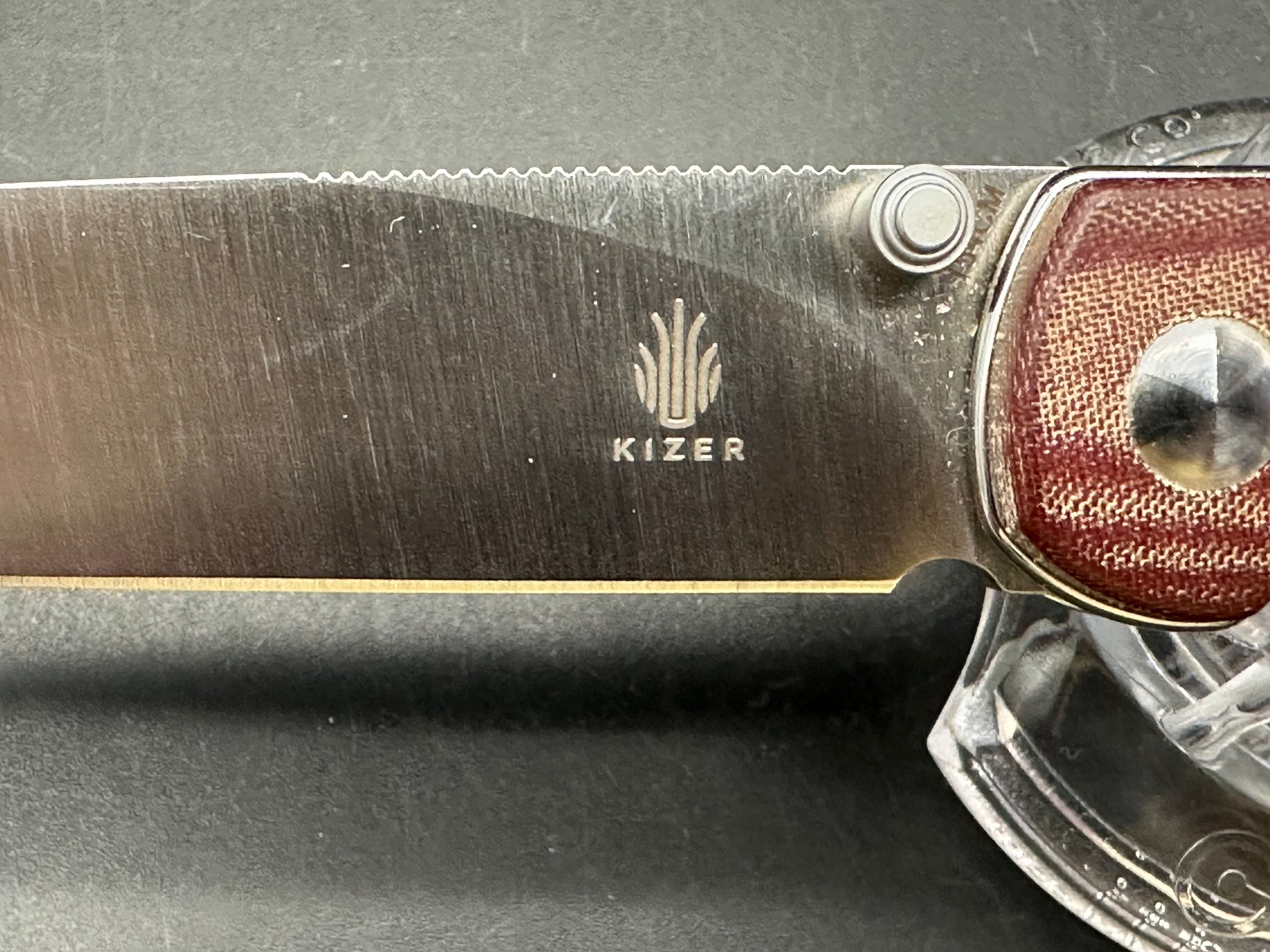 KIZER CUTLERY PPY LINERLOCK BLACK/RED MICARTA FOLDING 154CM POCKET KNIFE