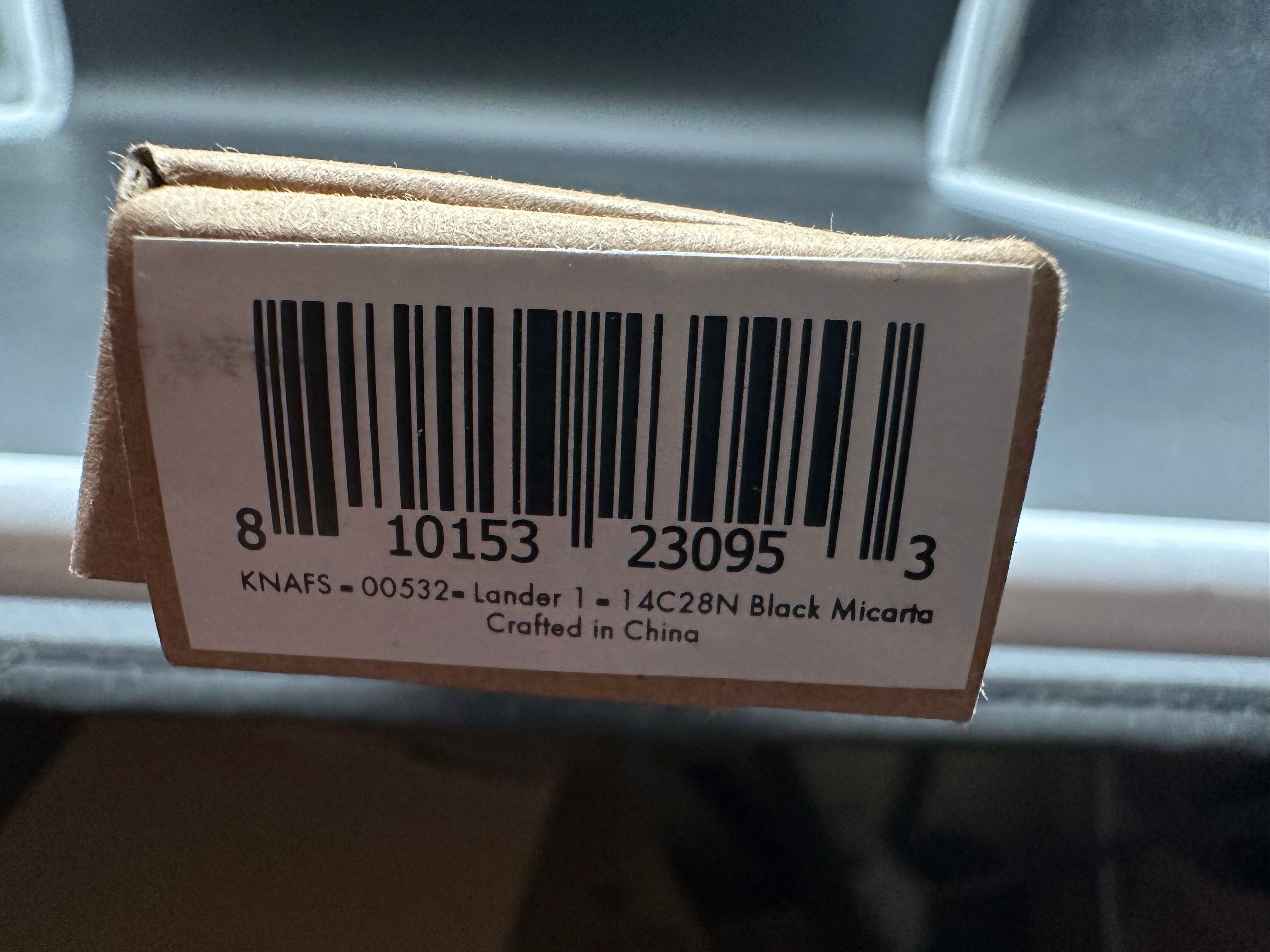 Knafs Lander 1, 2.75" 14C28N Blade with Black Micarta Handle