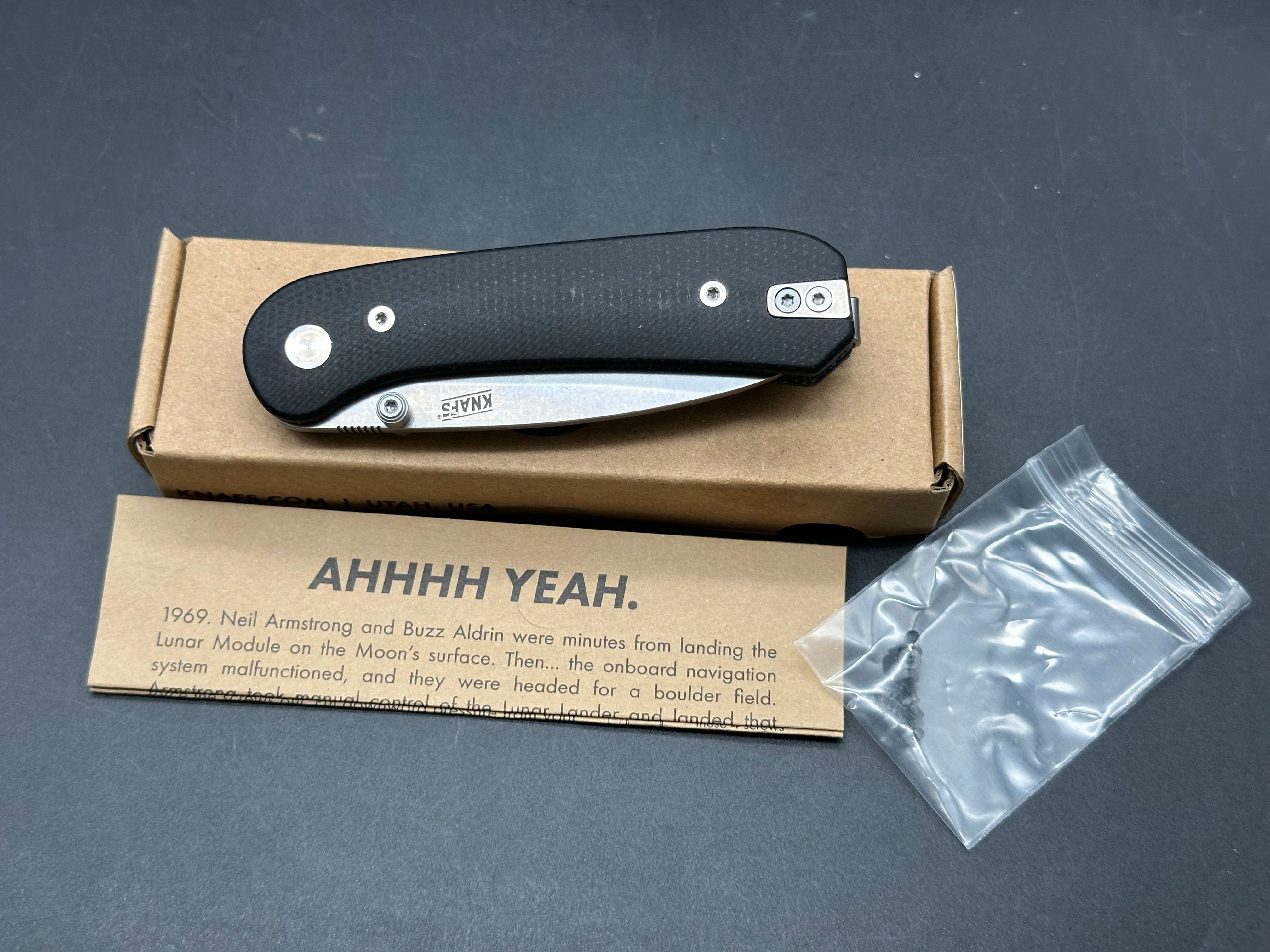 Knafs Lander 1, 2.75" 14C28N Blade with Black Micarta Handle