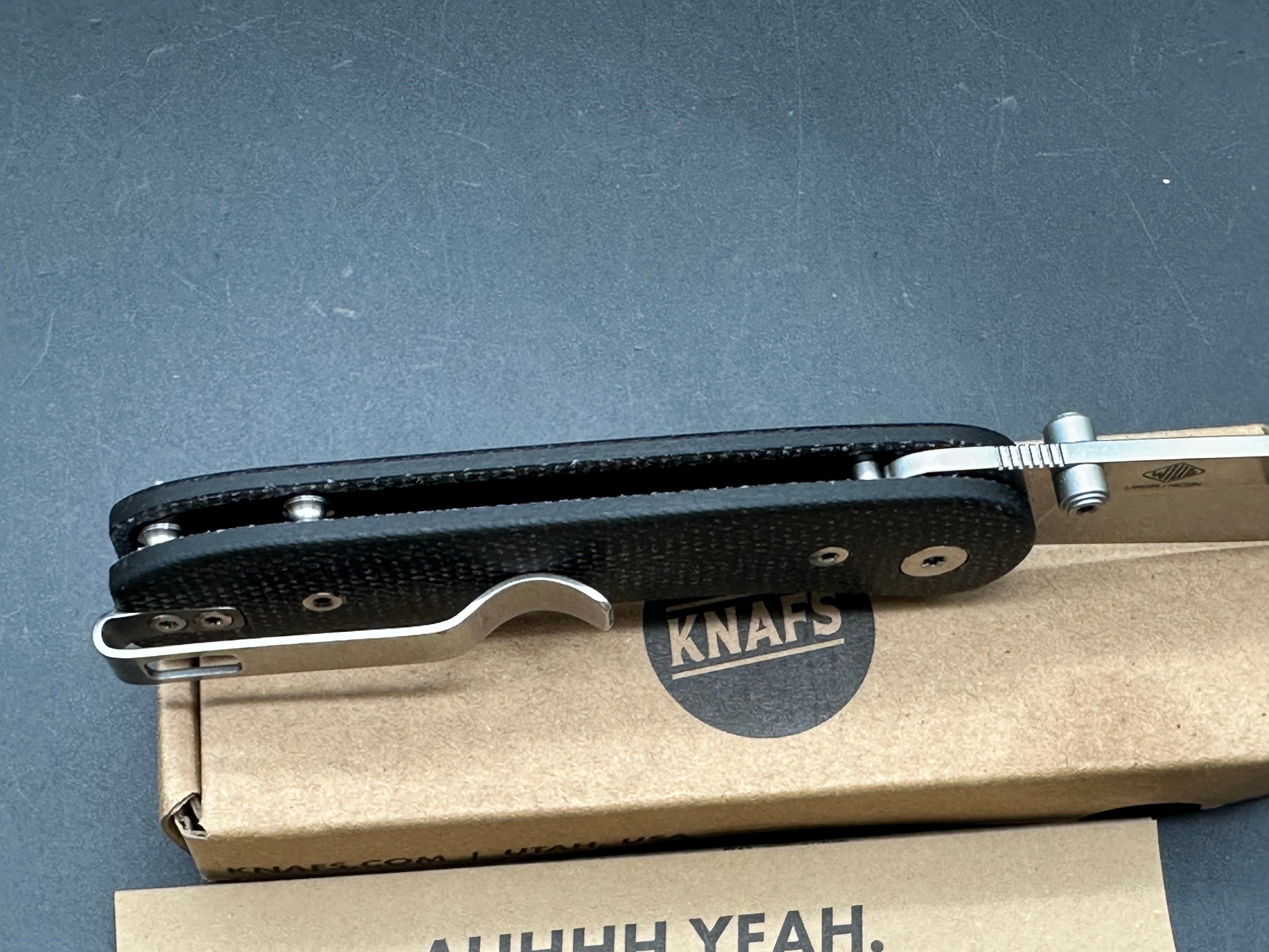 Knafs Lander 1, 2.75" 14C28N Blade with Black Micarta Handle