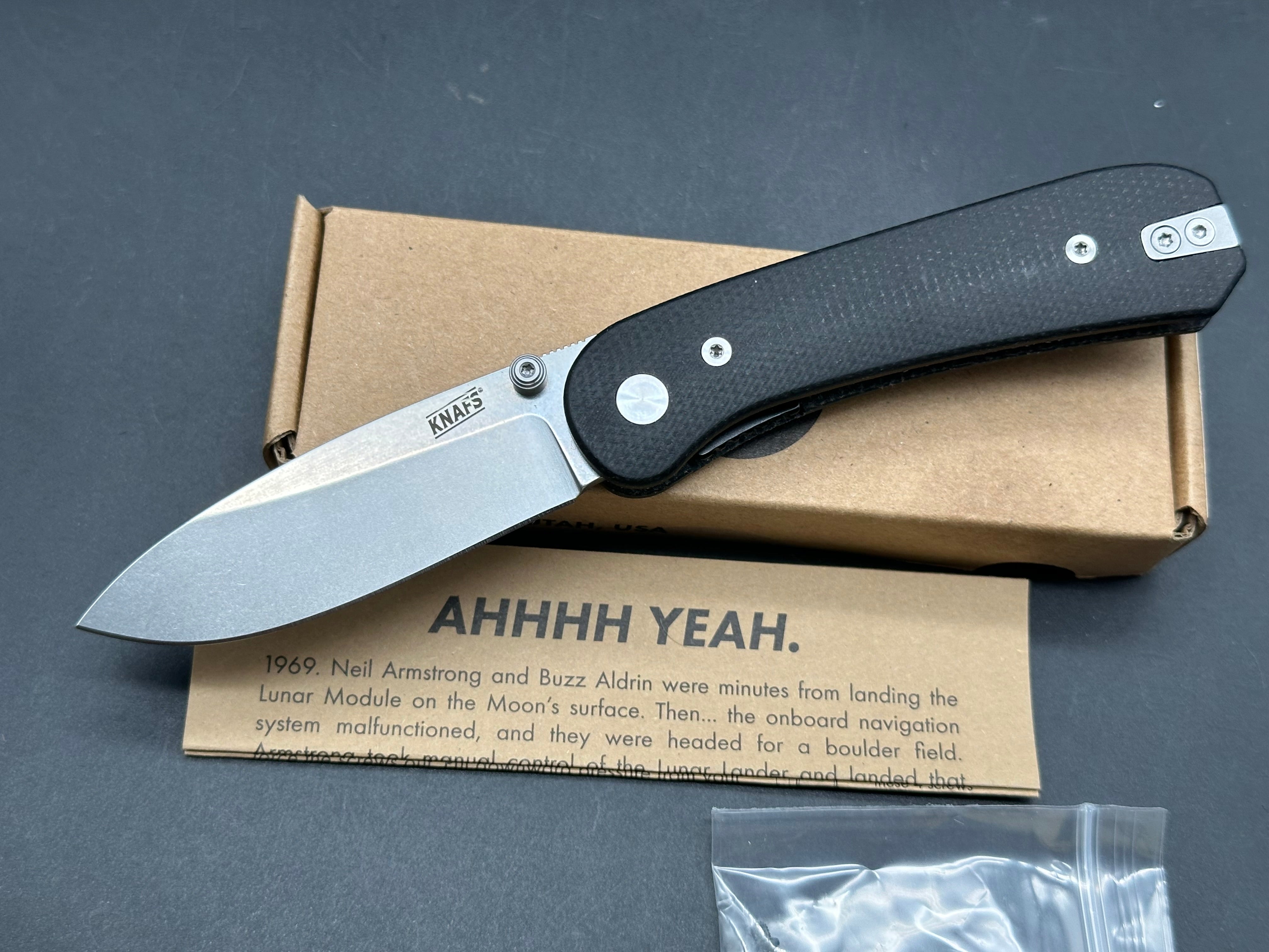 Knafs Lander 1, 2.75" 14C28N Blade with Black Micarta Handle