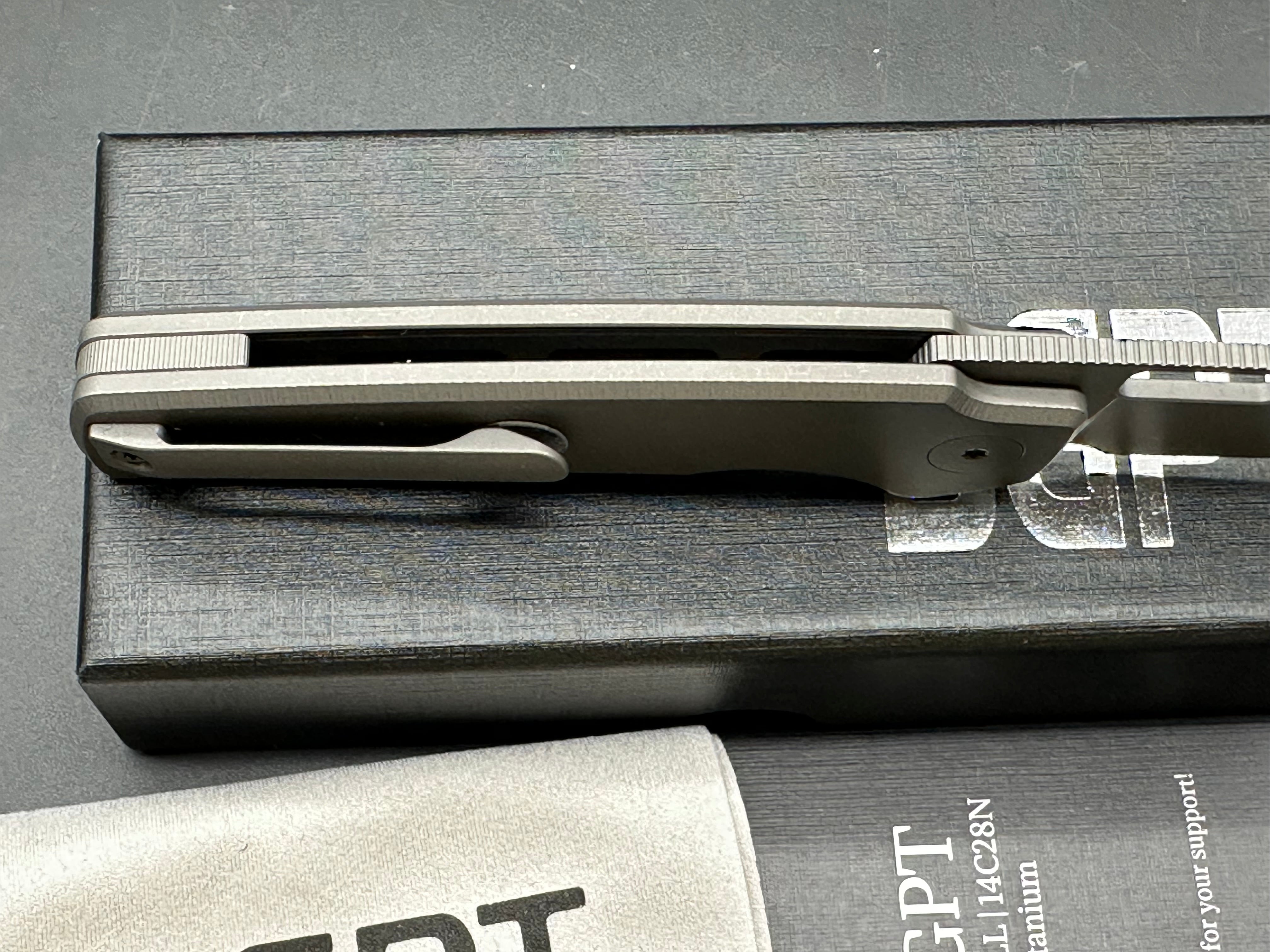 Bridgeport Bodey LL (NEW), 3.3" 14C28N Stonewash Blade with Stonewash Titanium Handle