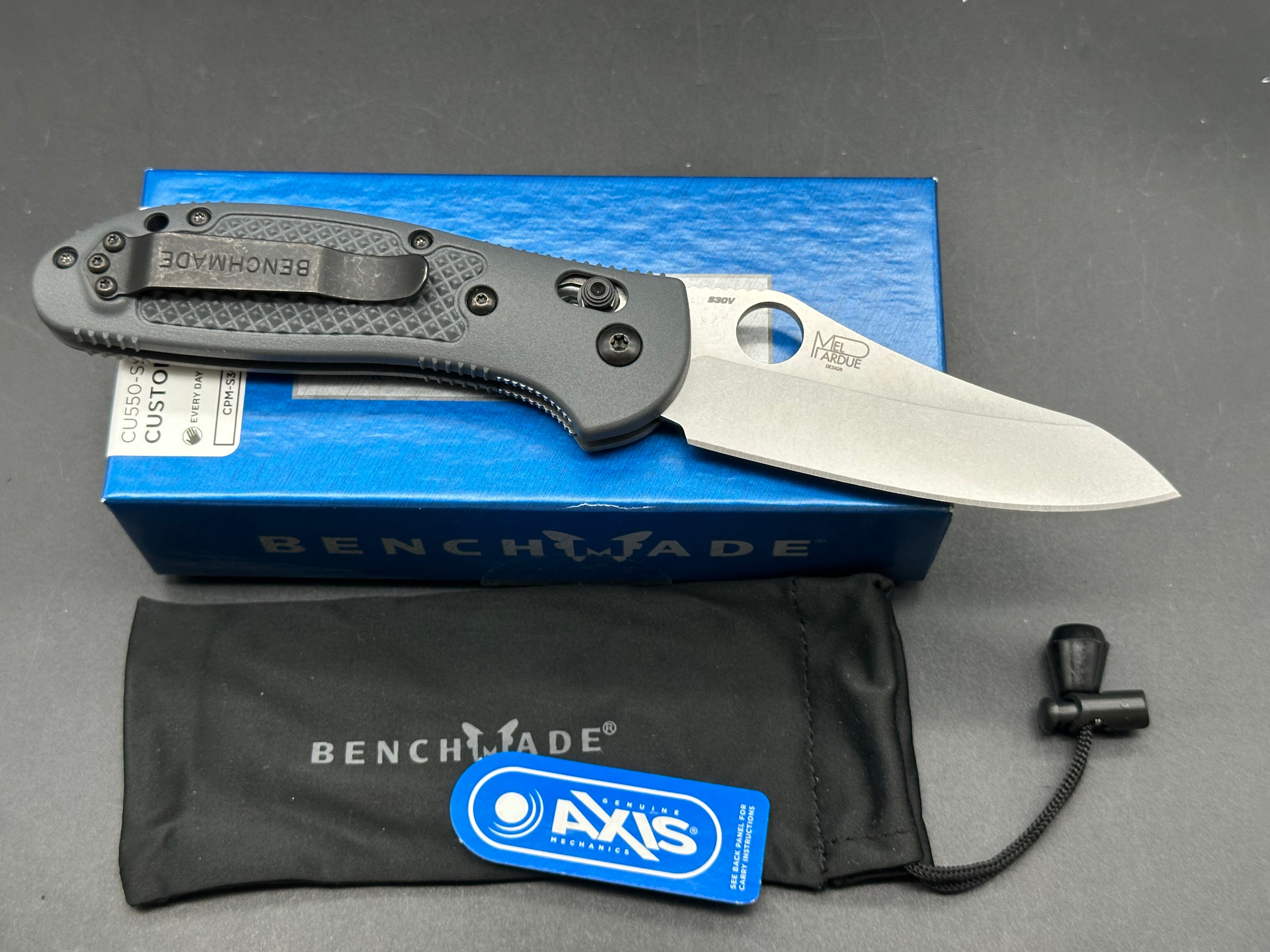 Benchmade Griptilian-Custom (NEW), 3.45" S30V Sheepsfoot Blade with Custom Dark Gray Handle