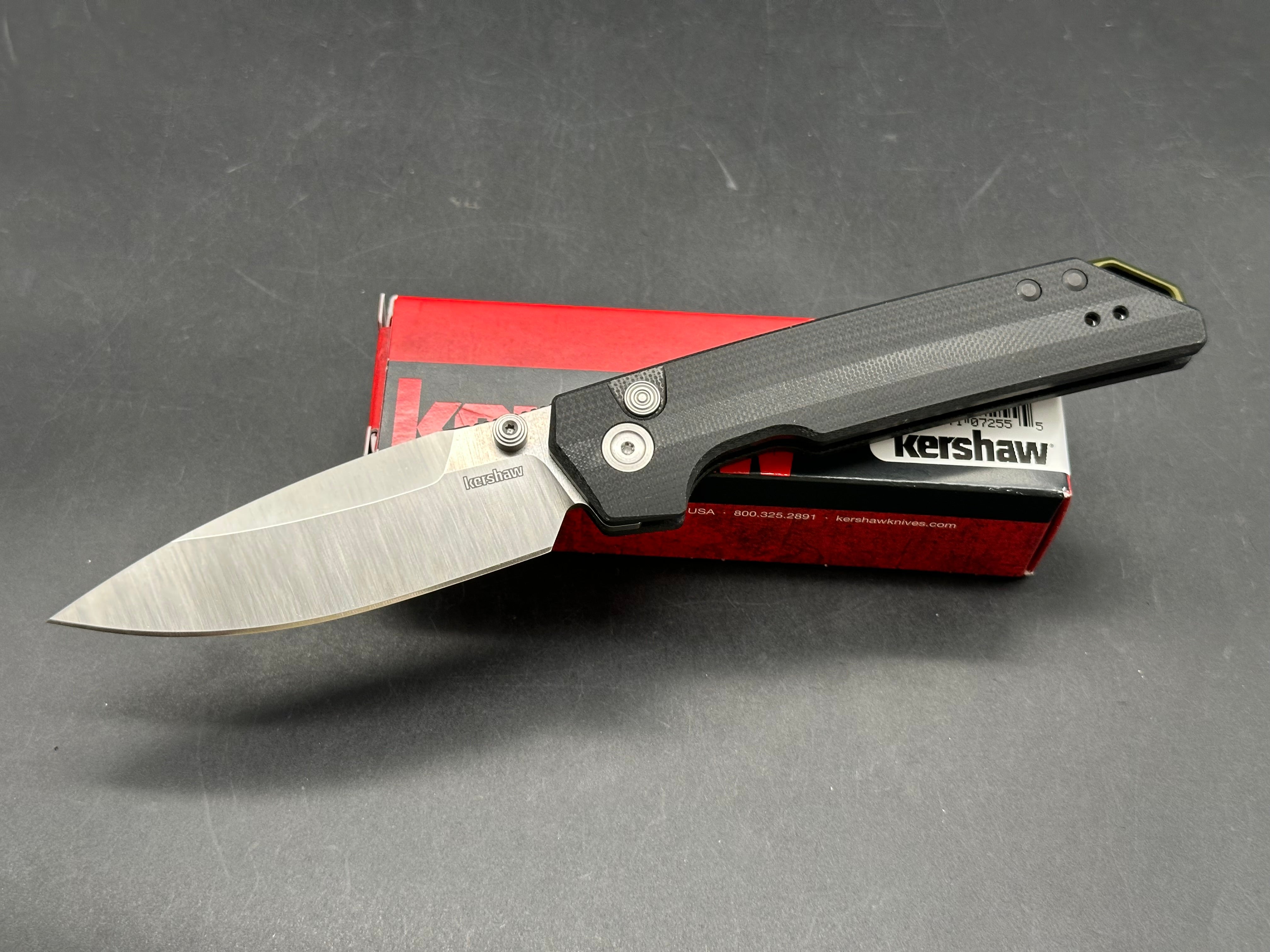 Kershaw Iridium Button Lock Knife Black G-10 (3.5" Satin/SW MagnaCut)