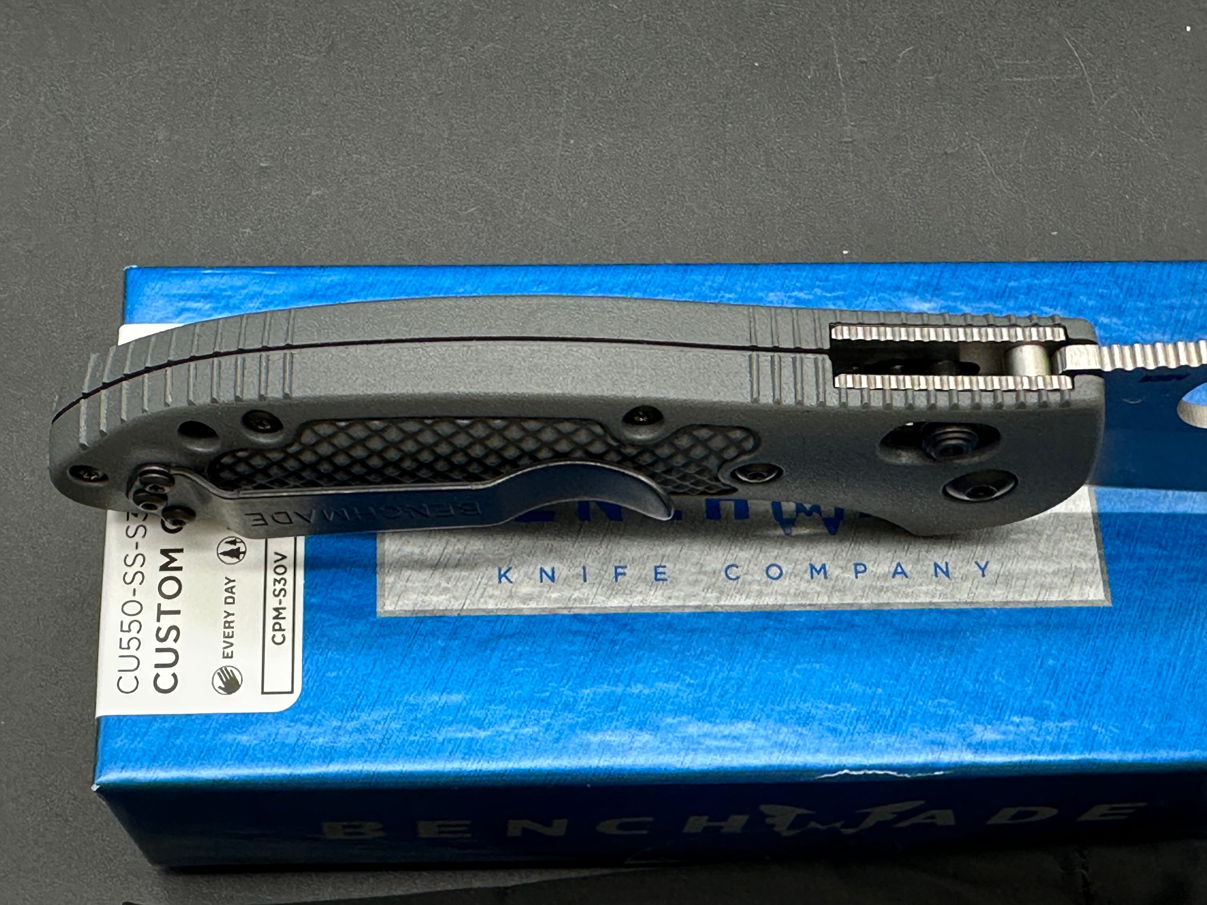 Benchmade Griptilian-Custom (NEW), 3.45" S30V Sheepsfoot Blade with Custom Dark Gray Handle