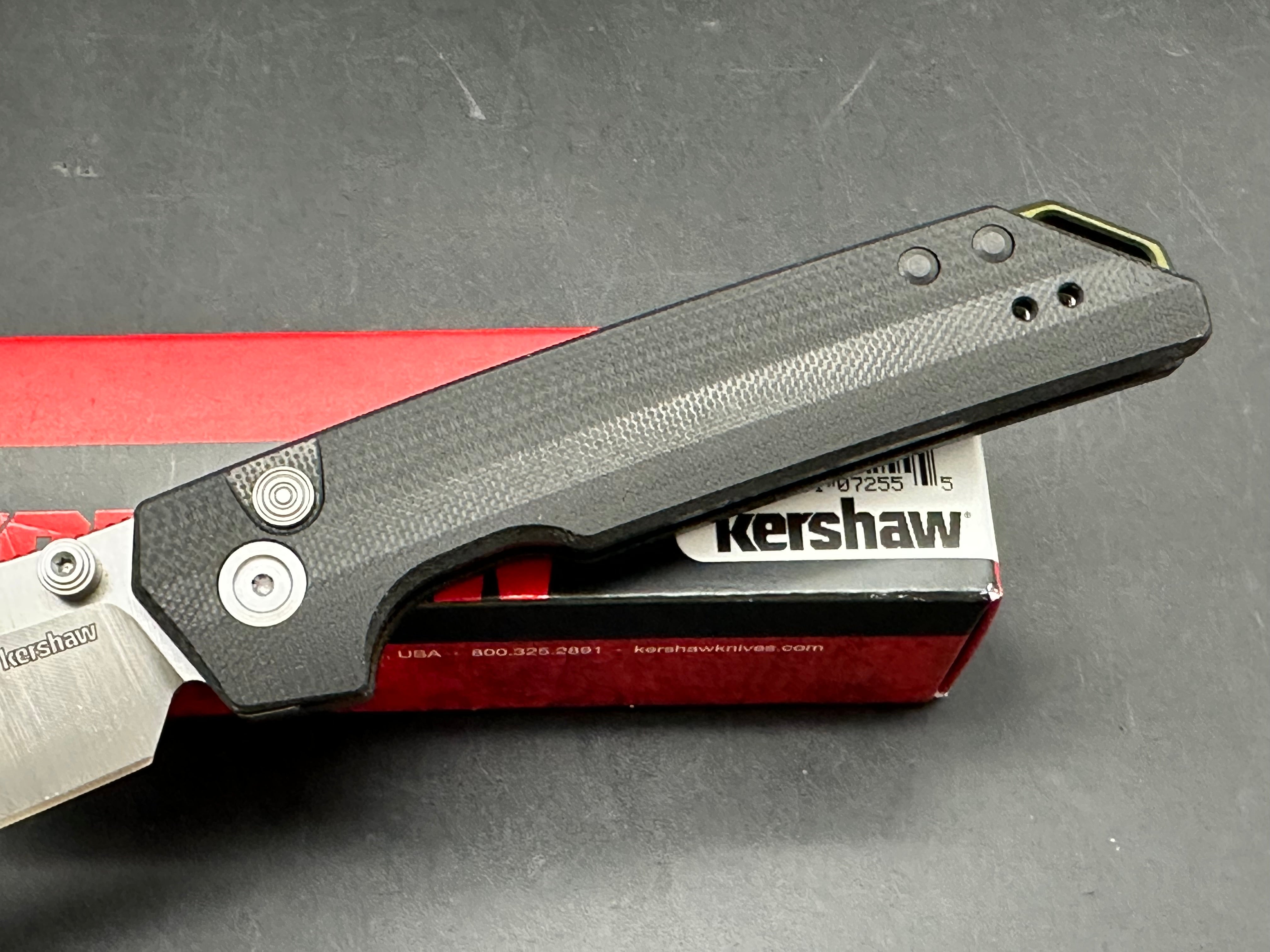 Kershaw Iridium Button Lock Knife Black G-10 (3.5" Satin/SW MagnaCut)