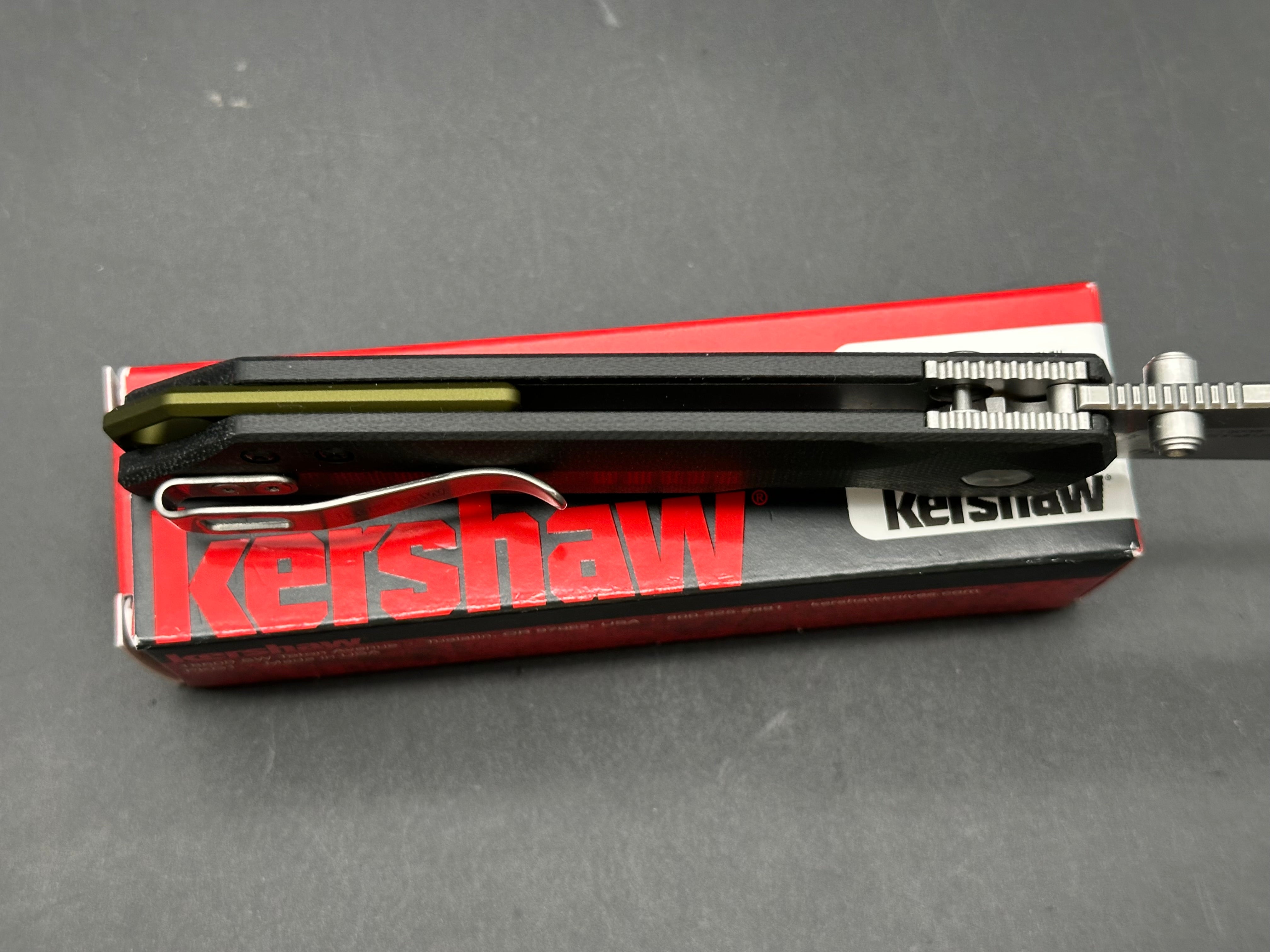 Kershaw Iridium Button Lock Knife Black G-10 (3.5" Satin/SW MagnaCut)