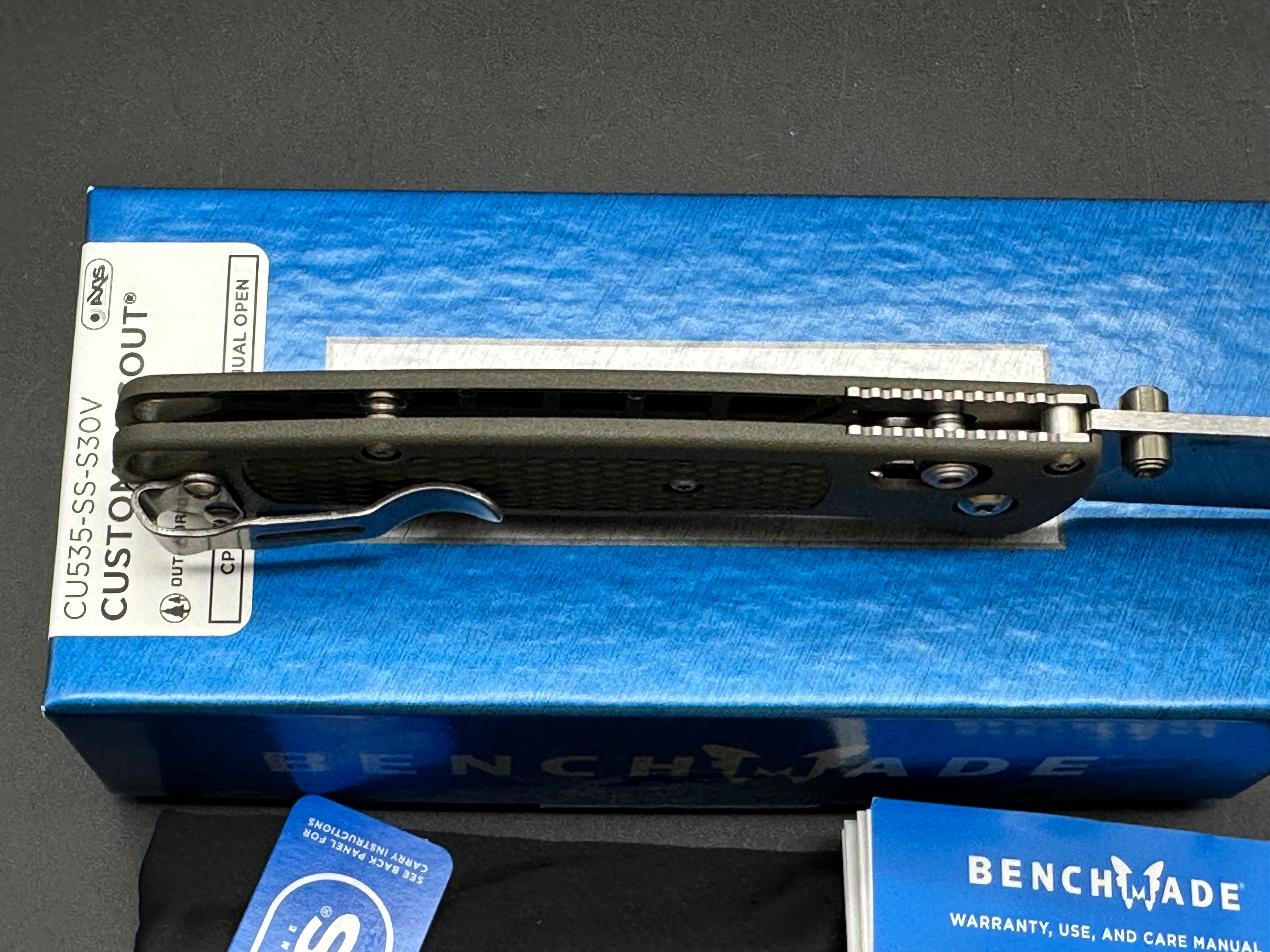 Benchmade Bugout - Custom (NEW), 3.24" S30V Stonewash Blade with OD Green Grivory Handle