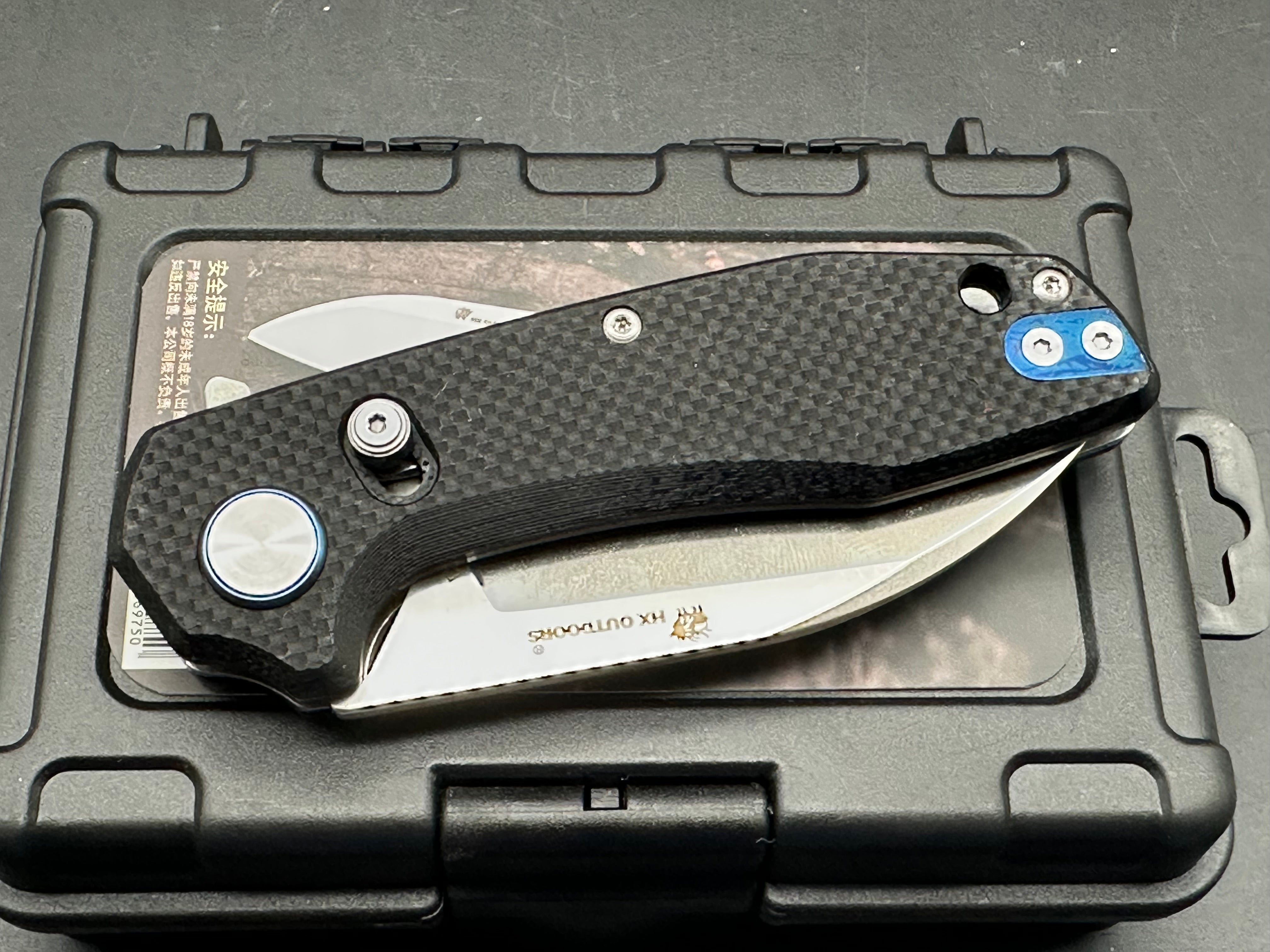 HX OUTDOORS GIANTBIRD Crossbar Lock 2.5" D2 Blade Black G10 Handle
