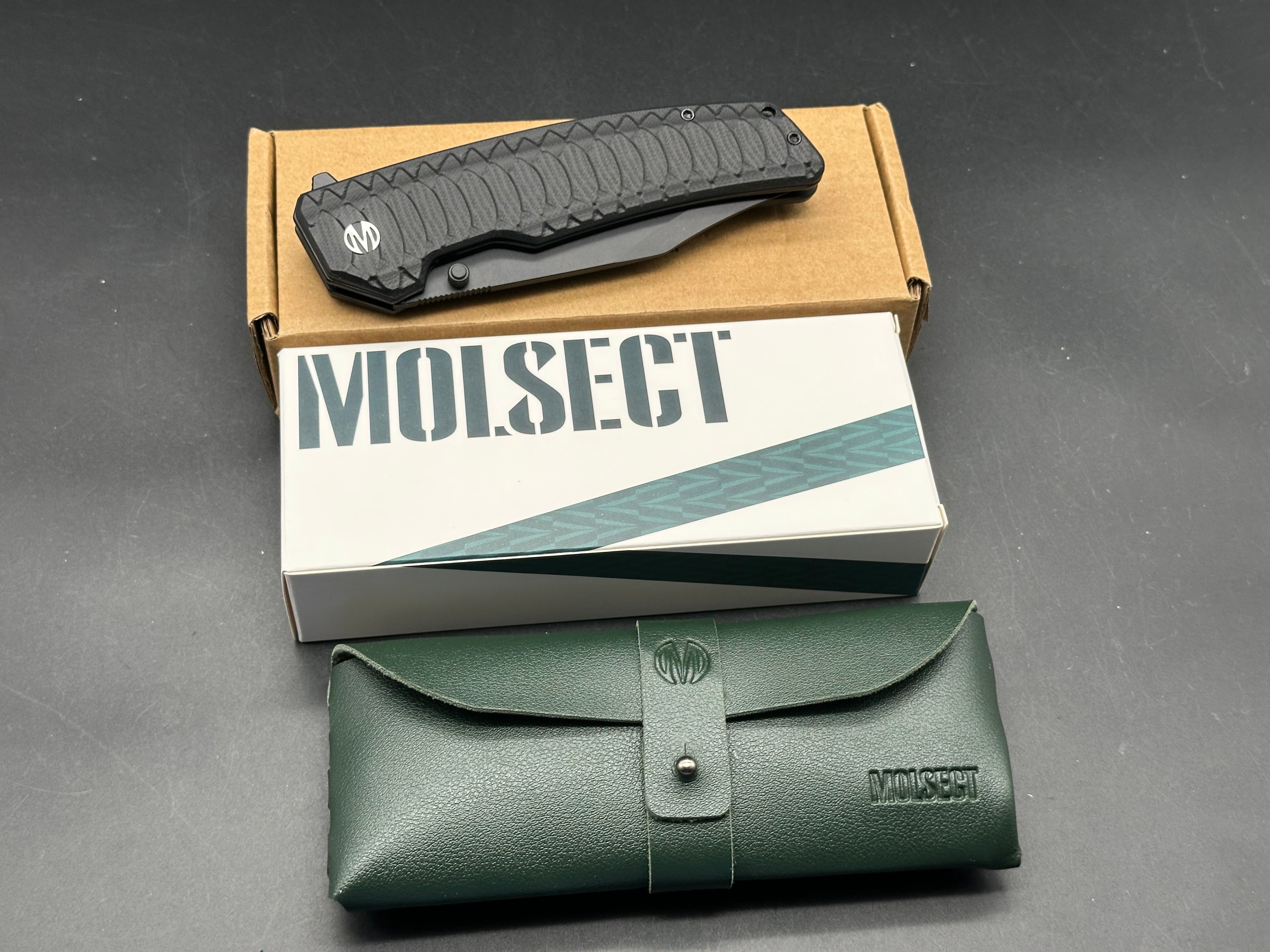 Molsect Jungle liner lock black G10 scales 14C28N black blade