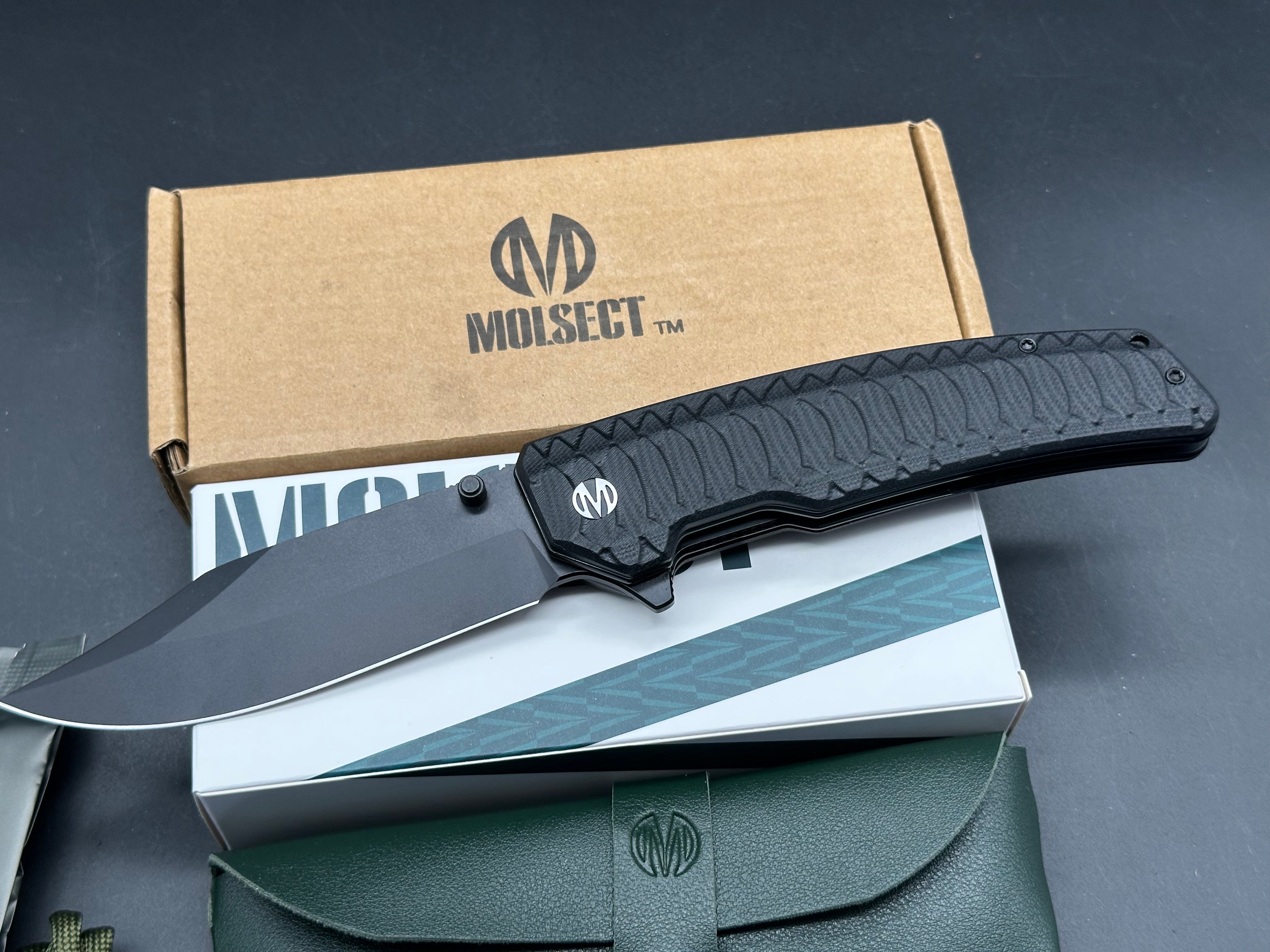 Molsect Jungle liner lock black G10 scales 14C28N black blade