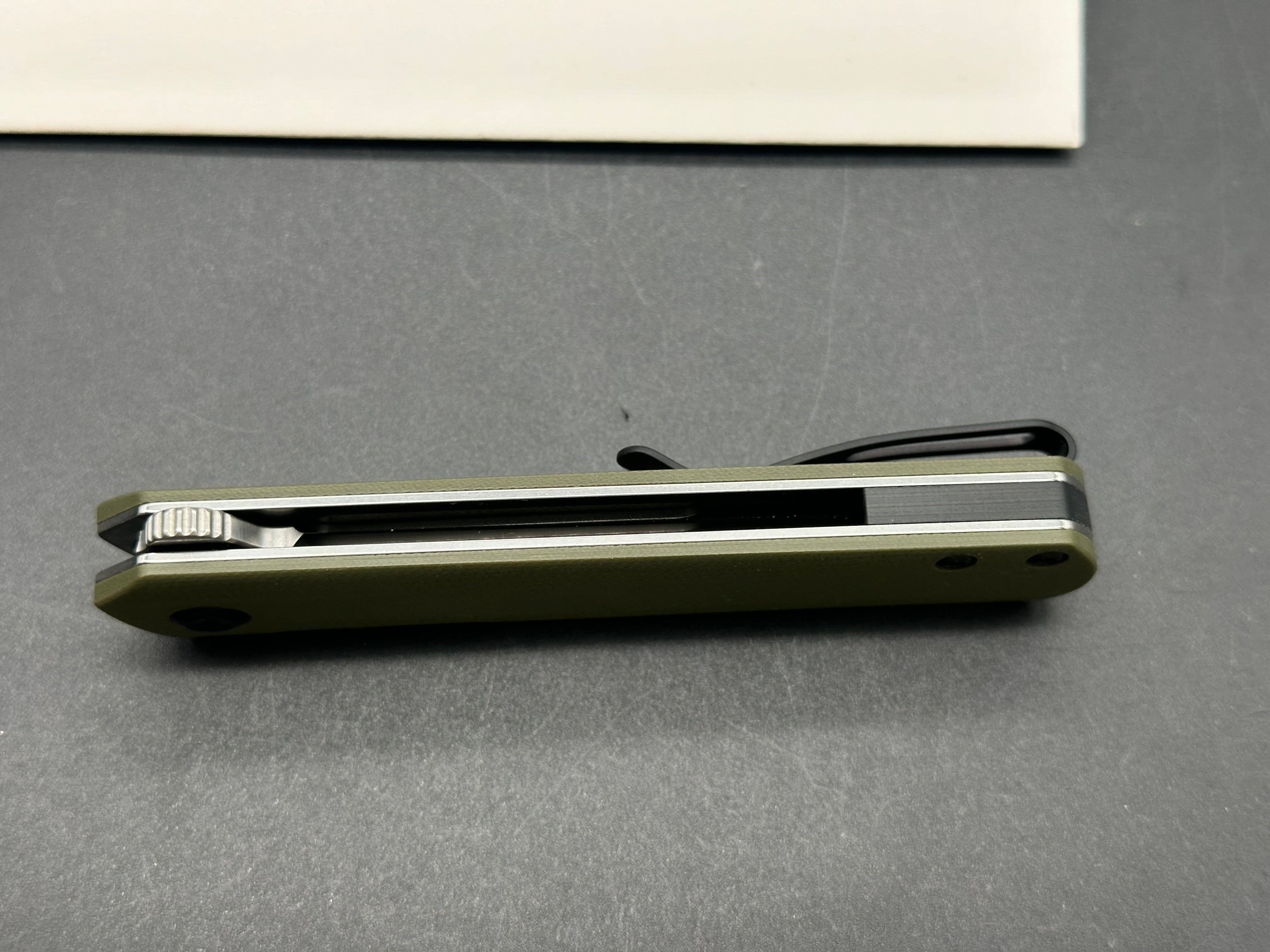 KANSEPT FOOSA FOLDING KNIFE OD GREEN G10 HANDLE 154CM PLAIN EDGE