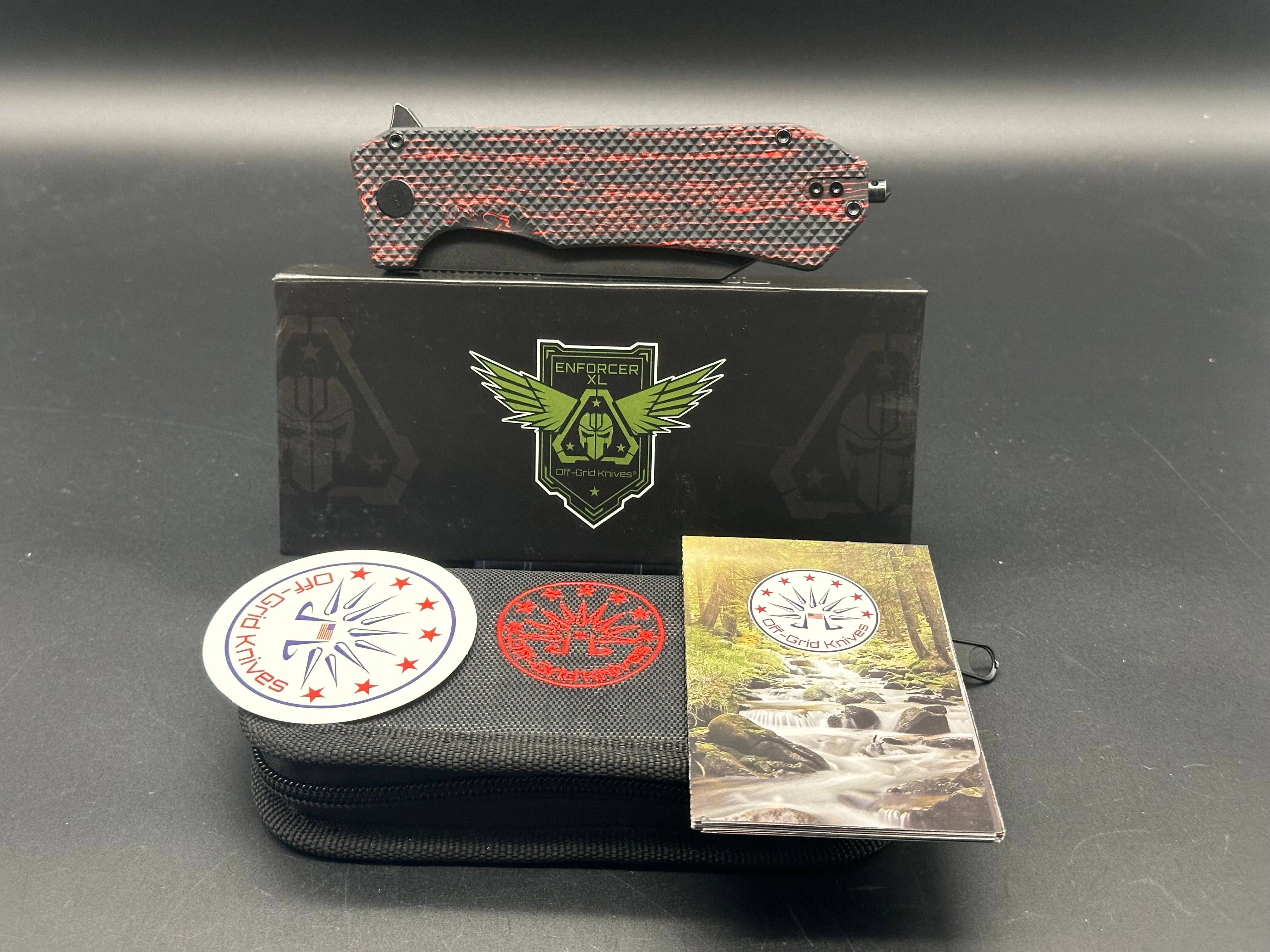 Off Grid Knives - Enforcer XL/Red Dawn LE/Flame Red-Black G-10