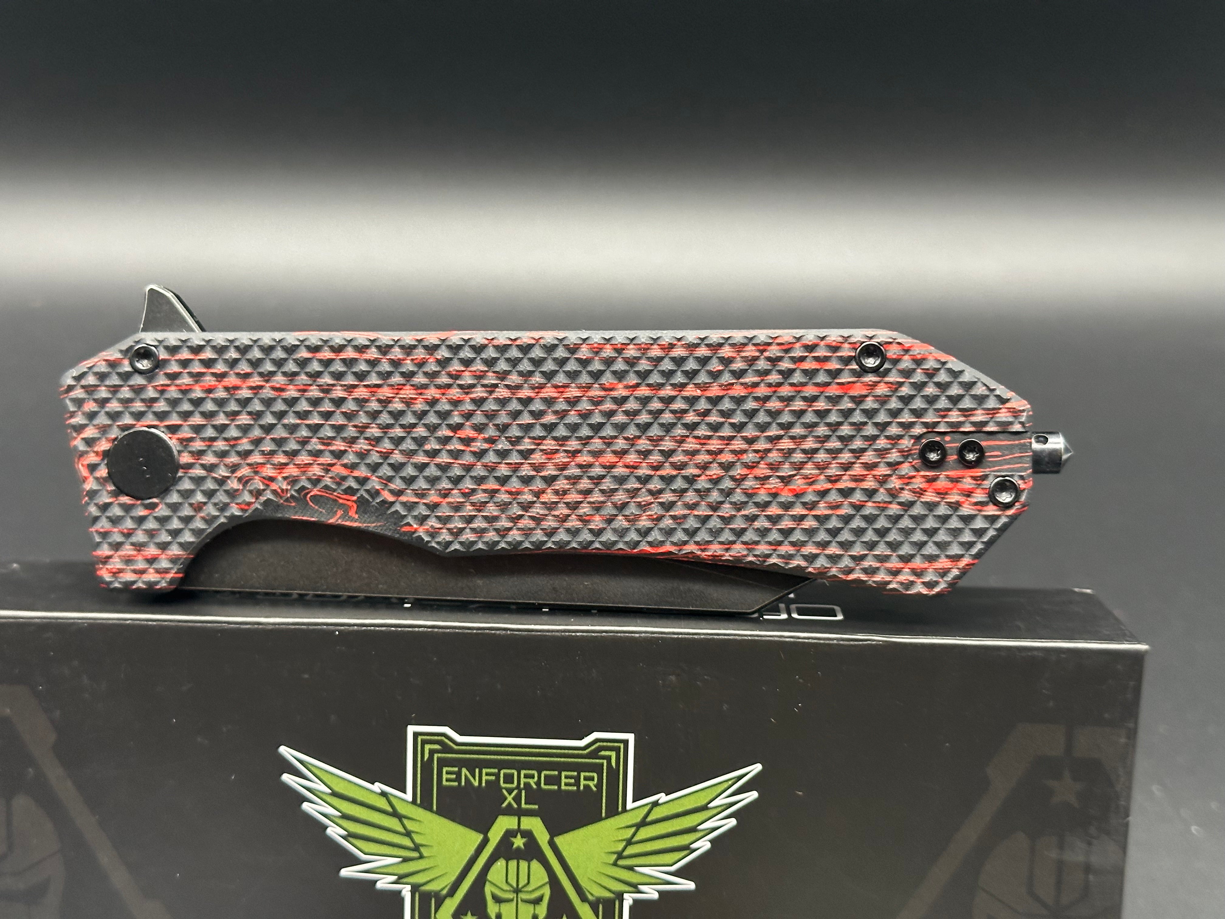 Off Grid Knives - Enforcer XL/Red Dawn LE/Flame Red-Black G-10