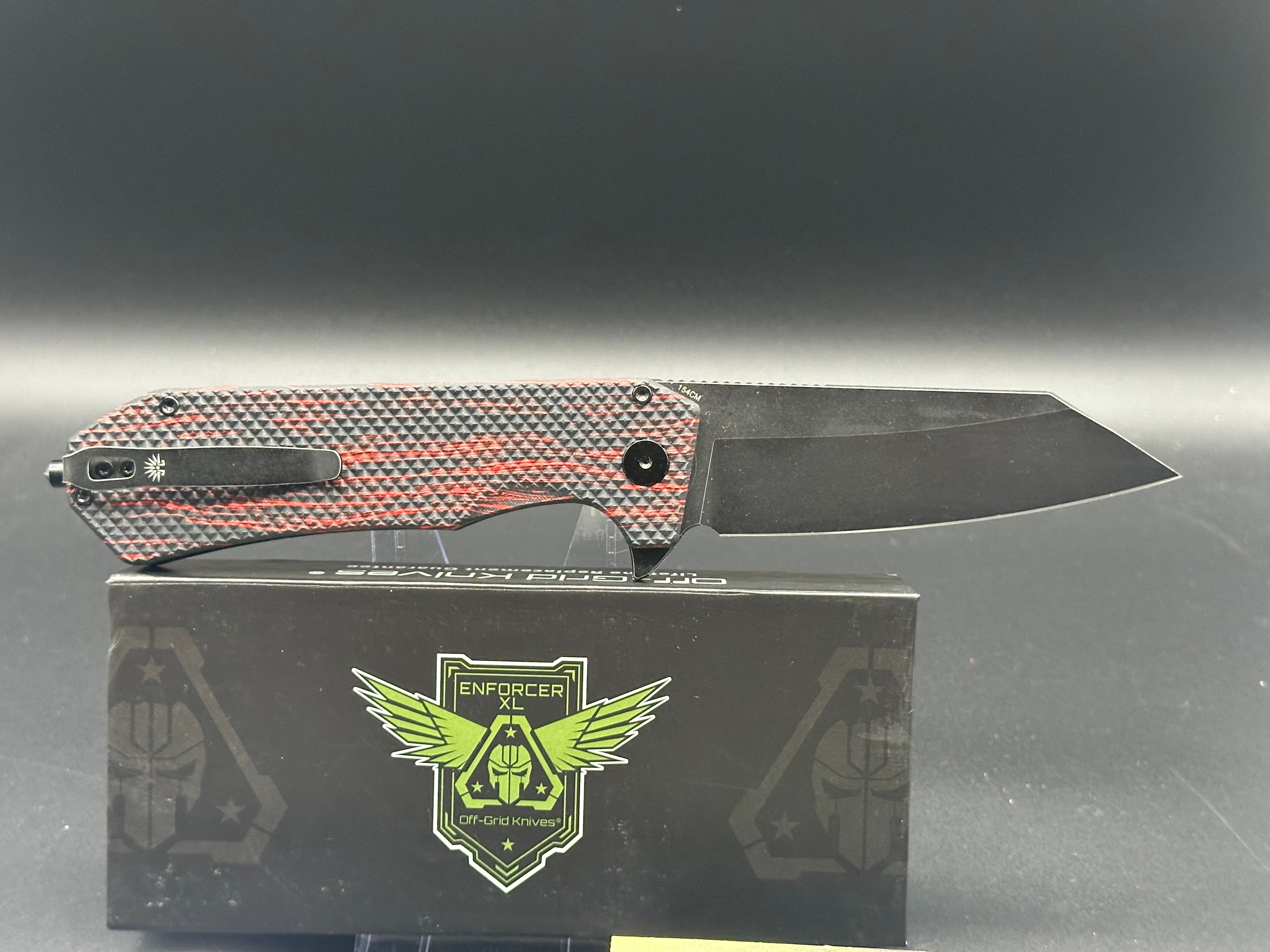 Off Grid Knives - Enforcer XL/Red Dawn LE/Flame Red-Black G-10