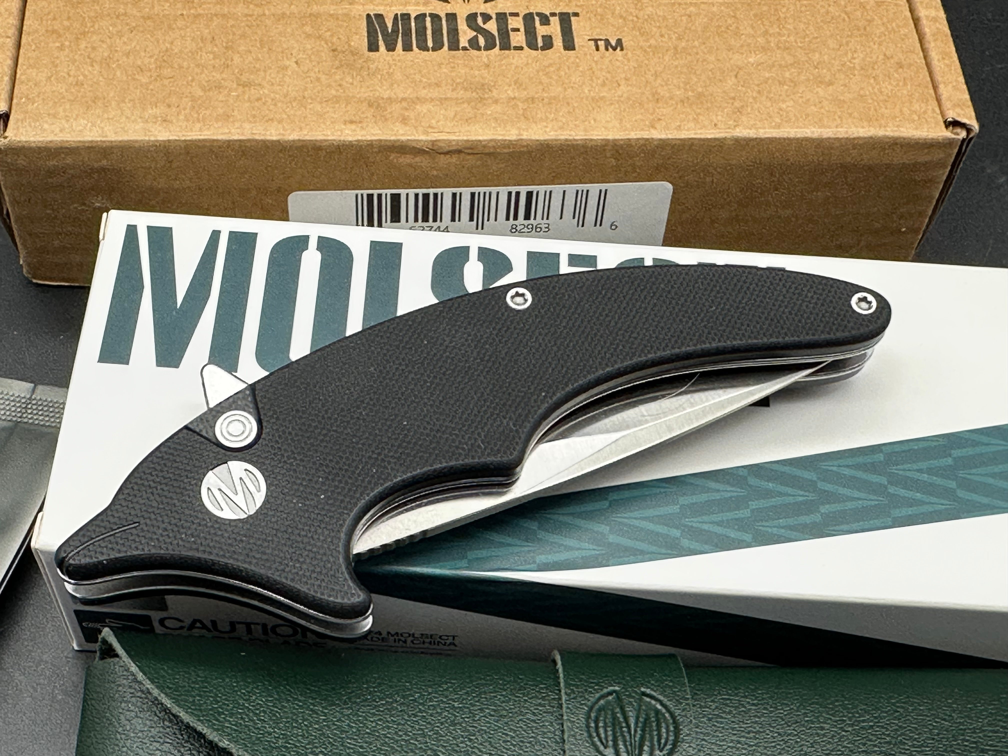 Molsect Cove black G10 handle w/ 14C28N blade