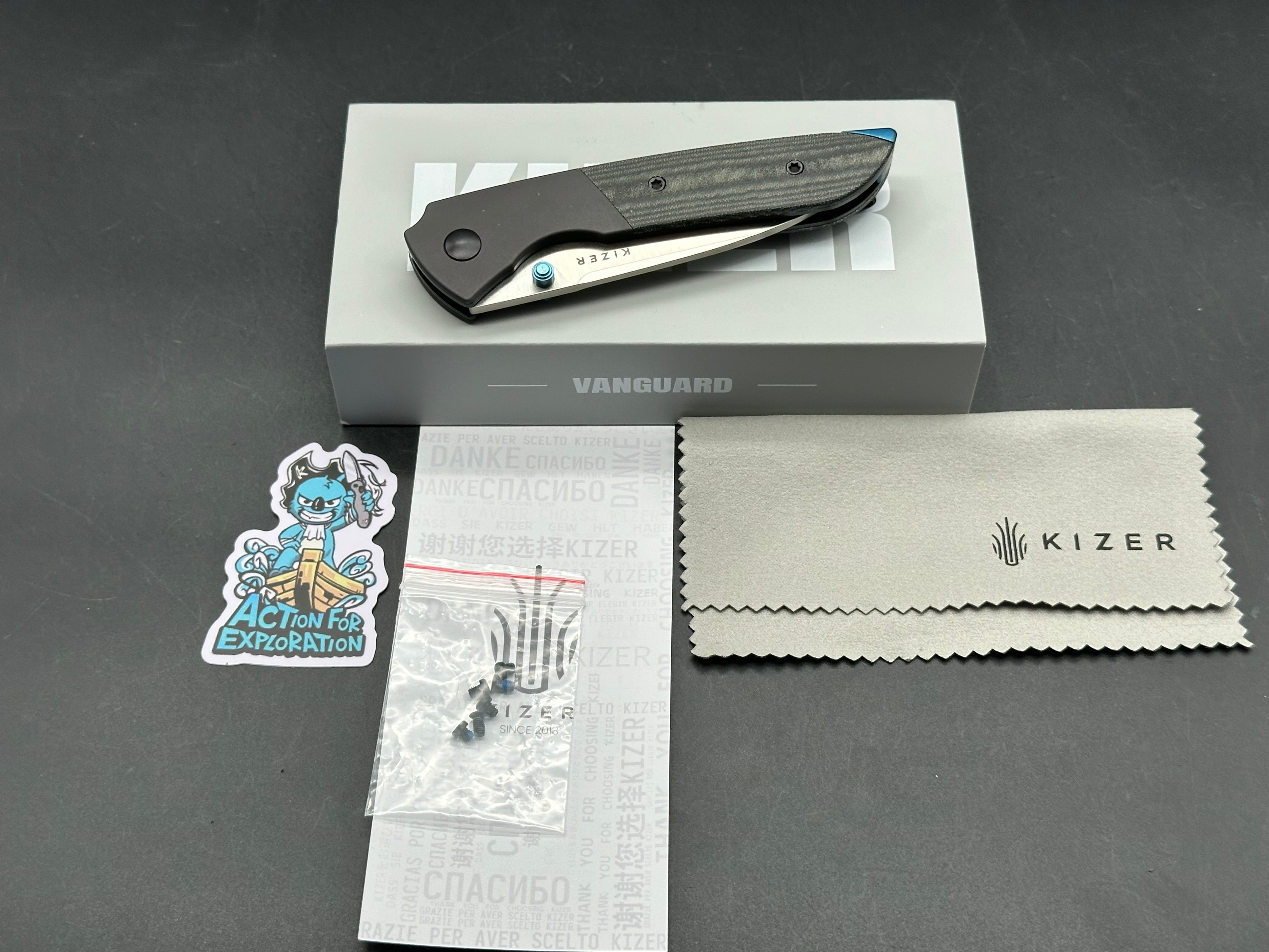 KIZER SPITFIRE 14C28N ALUMINUM + MICARTA