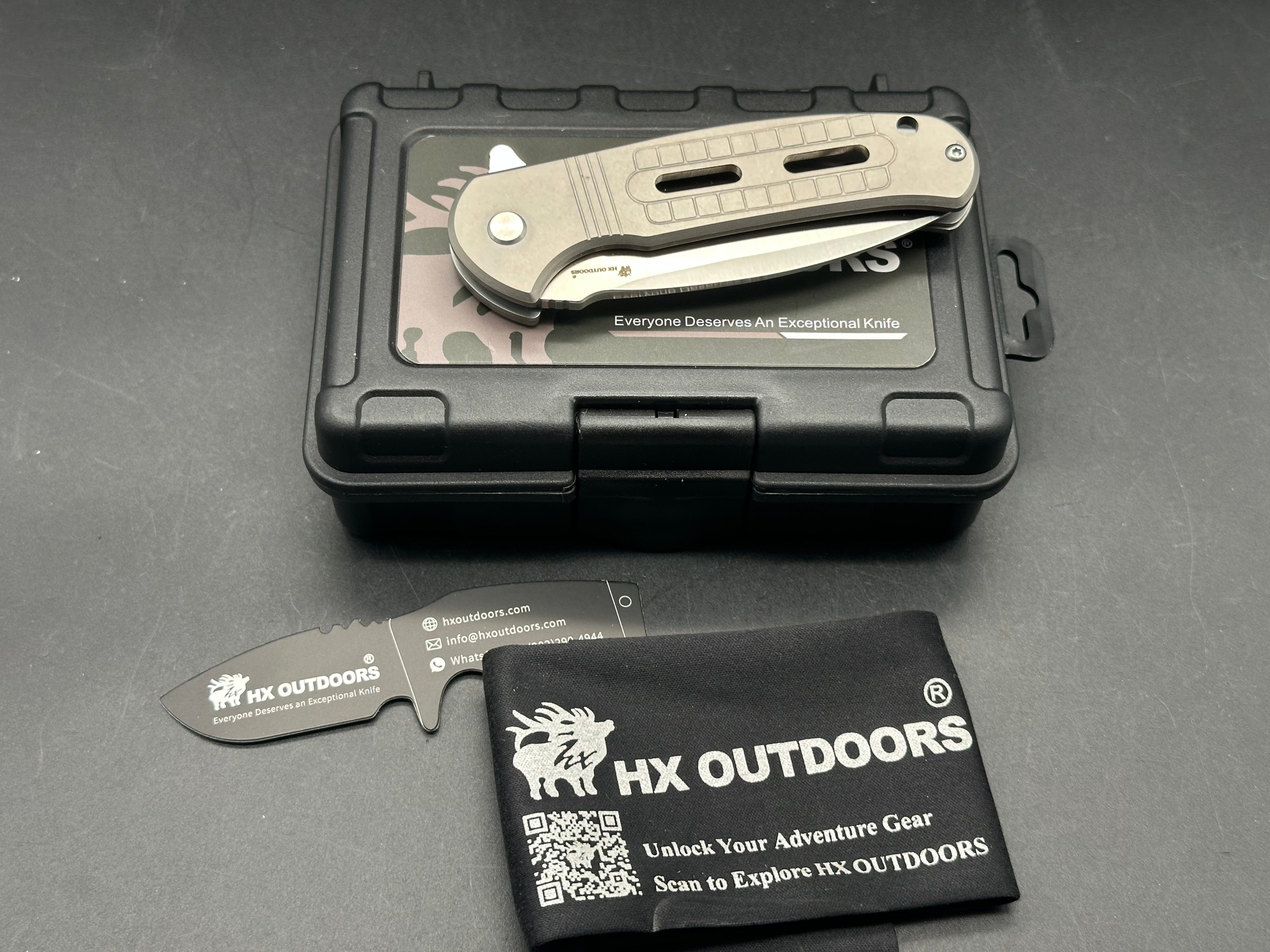 HX Outdoors ZD113S titanium handle w/ 2.85 inch D2 blade