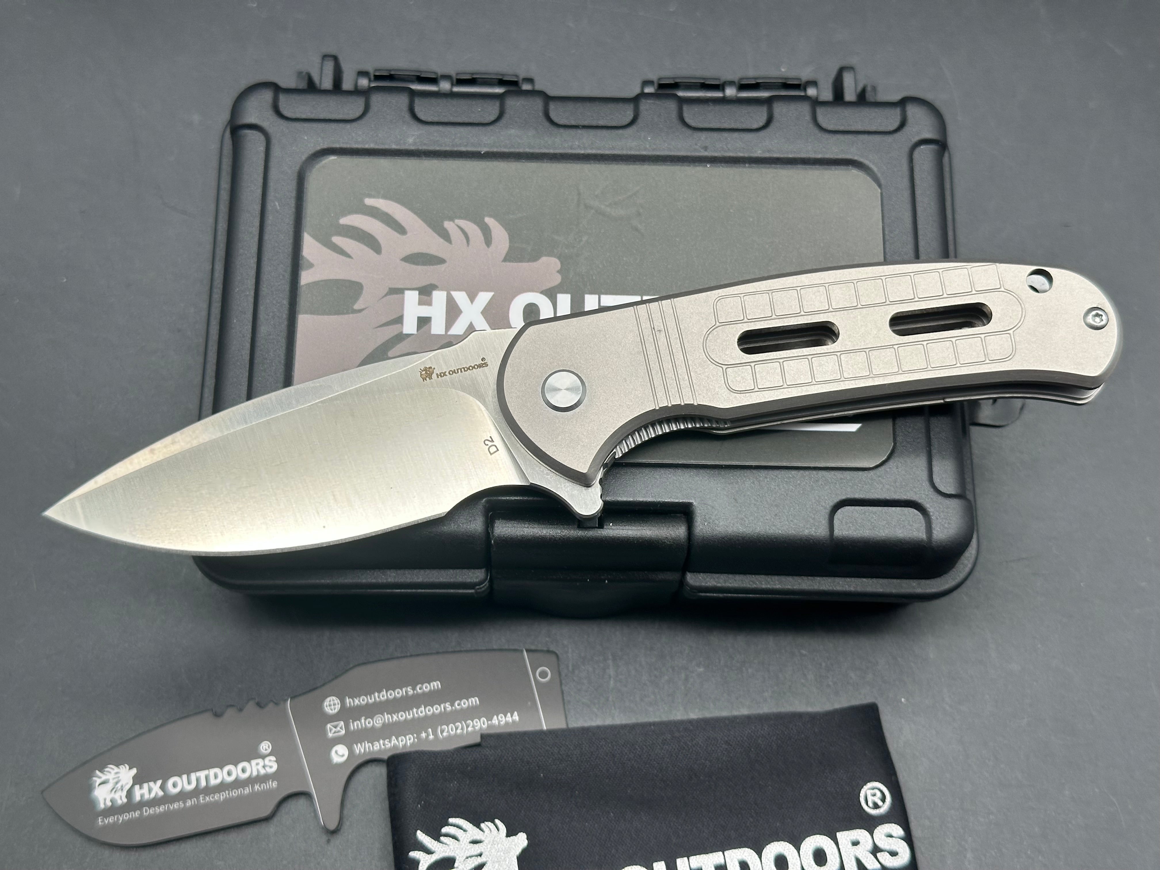 HX Outdoors ZD113S titanium handle w/ 2.85 inch D2 blade