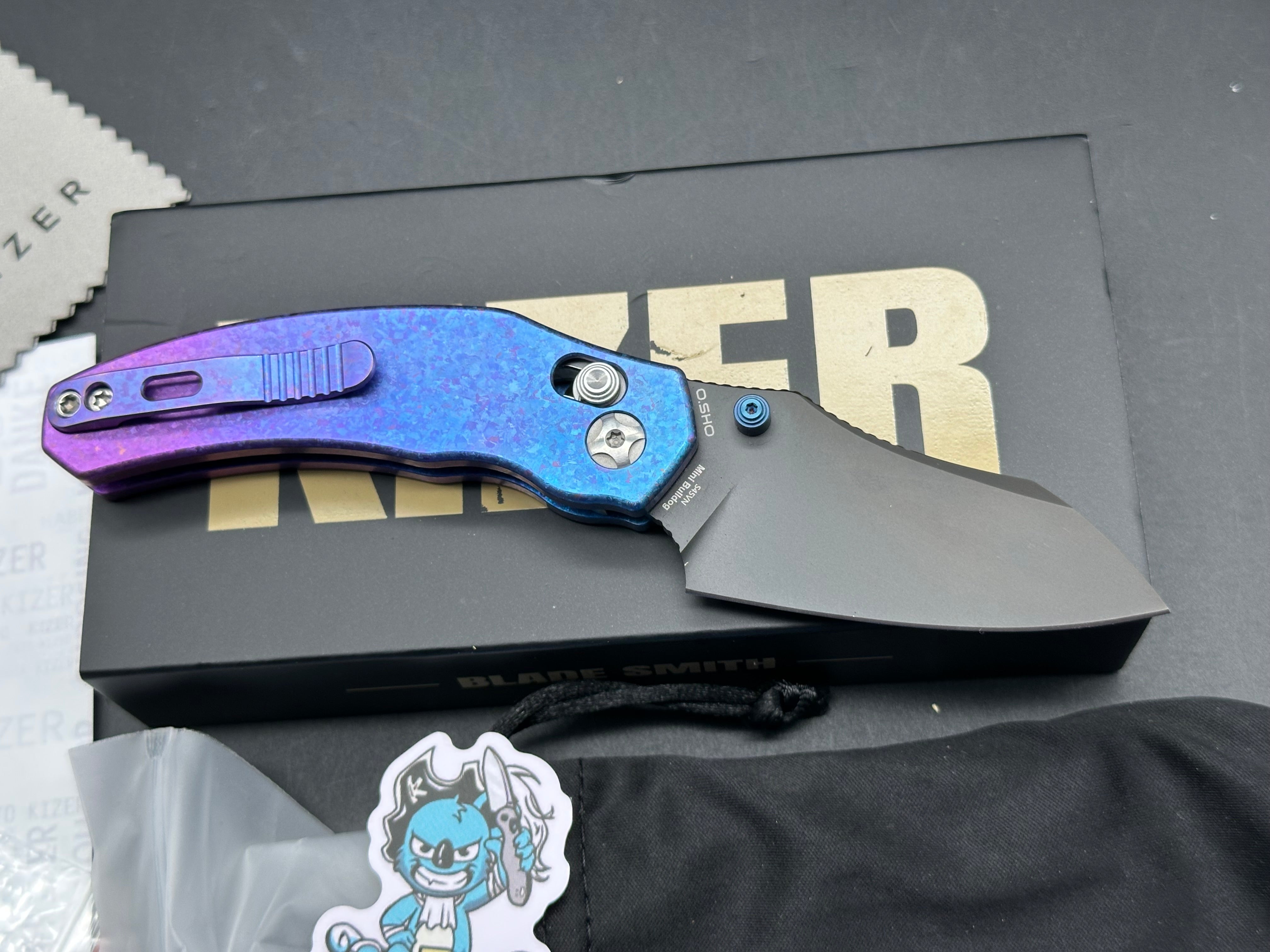 KIZER MINI BULLDOG | S45VN | TITANIUM & CRYSTALLIZED TITANIUM