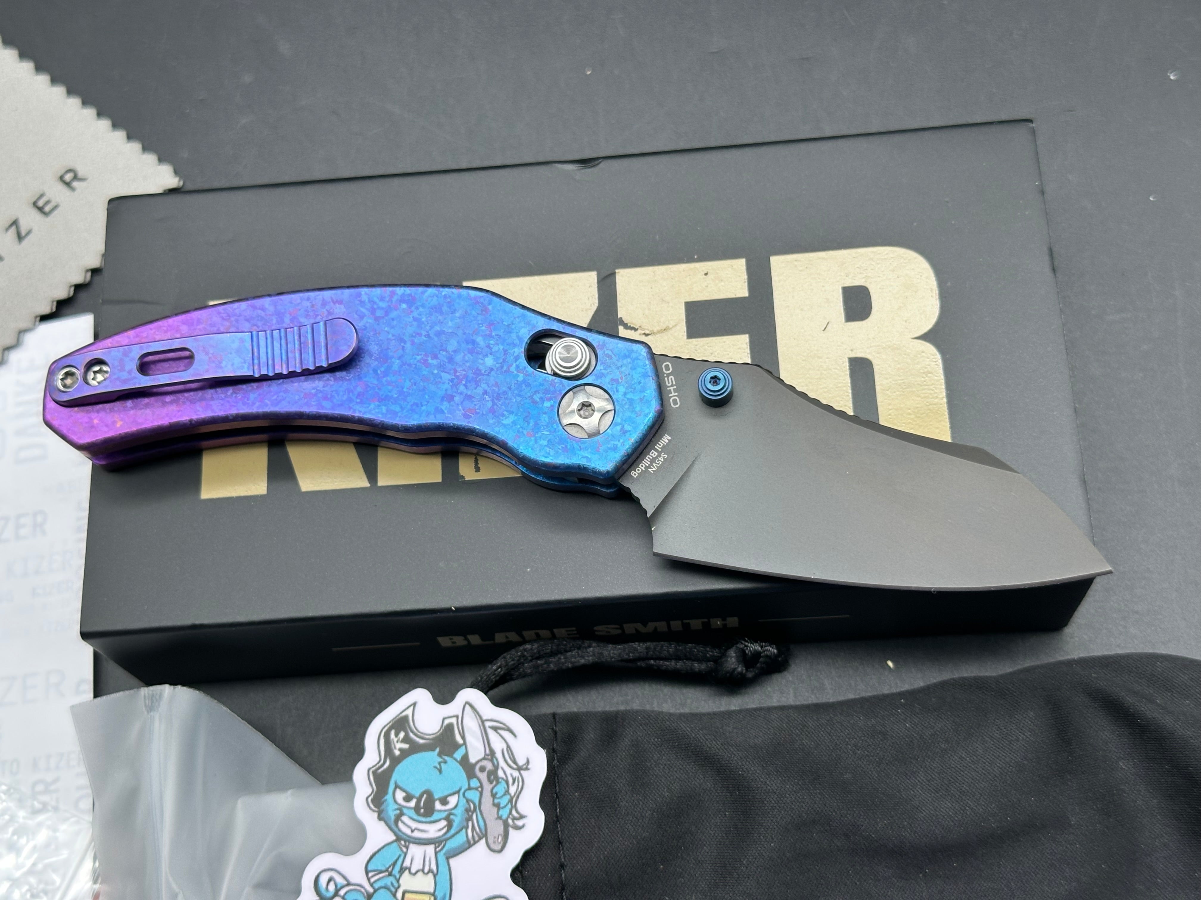KIZER MINI BULLDOG | S45VN | TITANIUM & CRYSTALLIZED TITANIUM
