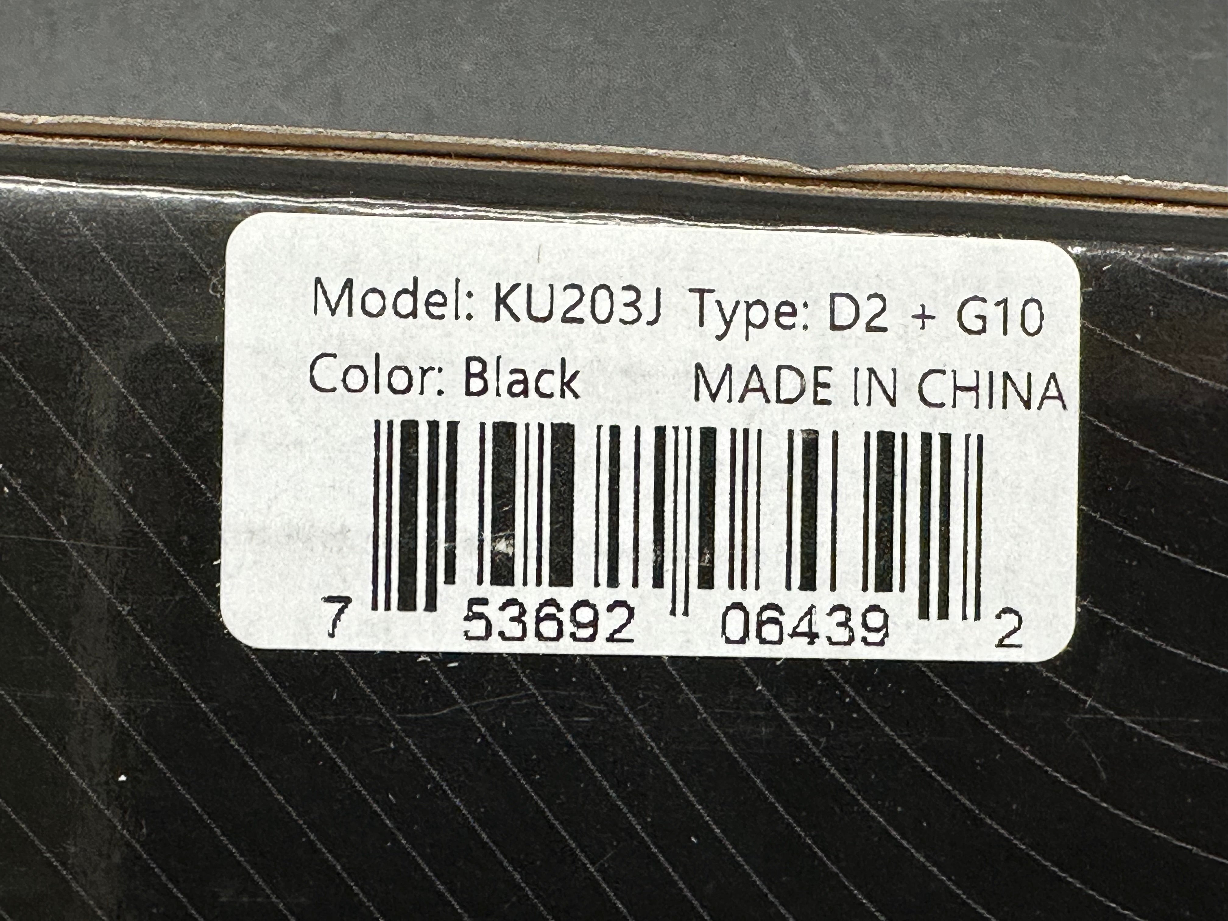KUBEY CAMPE FLIPPER FOLDING KNIFE BLACK G10 HANDLE D2 PLAIN EDGE