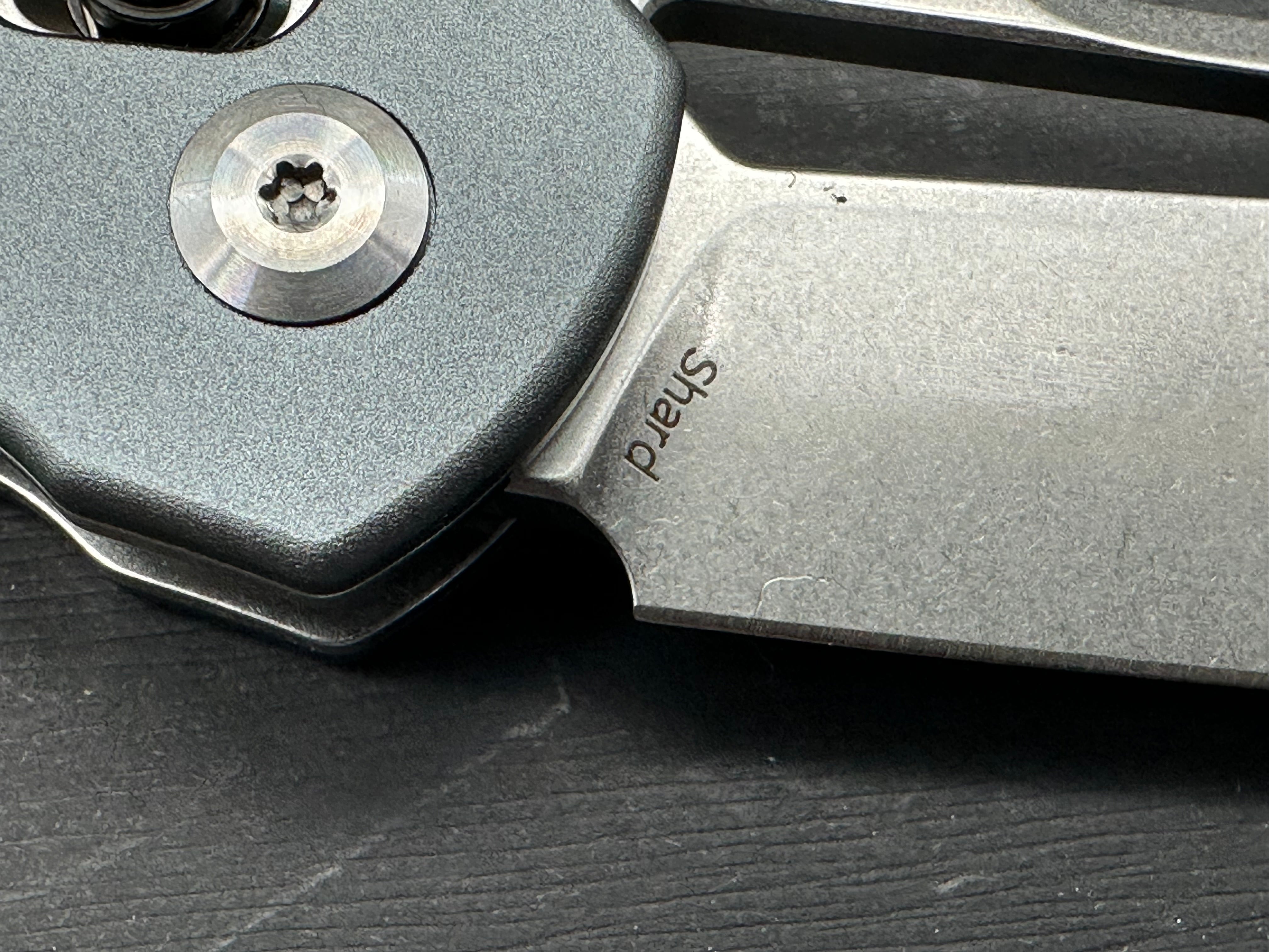 TENABLE SHARD ALUMINUM HANDLE 14C28N PLAIN STONEWASH BLADE