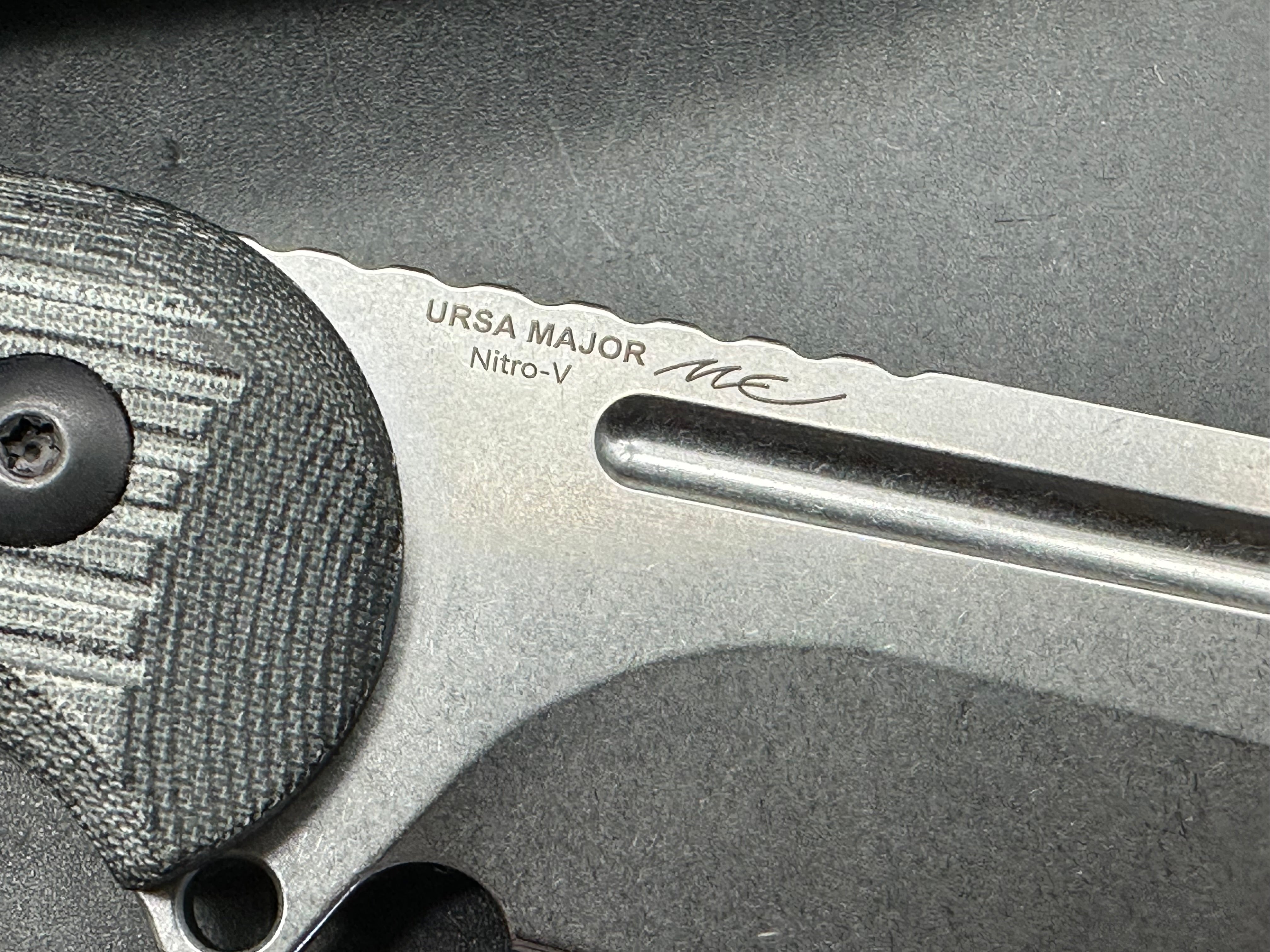 KIZER URSA MAJOR BLACK MICARTA HANDLE NITRO-V PLAIN EDGE