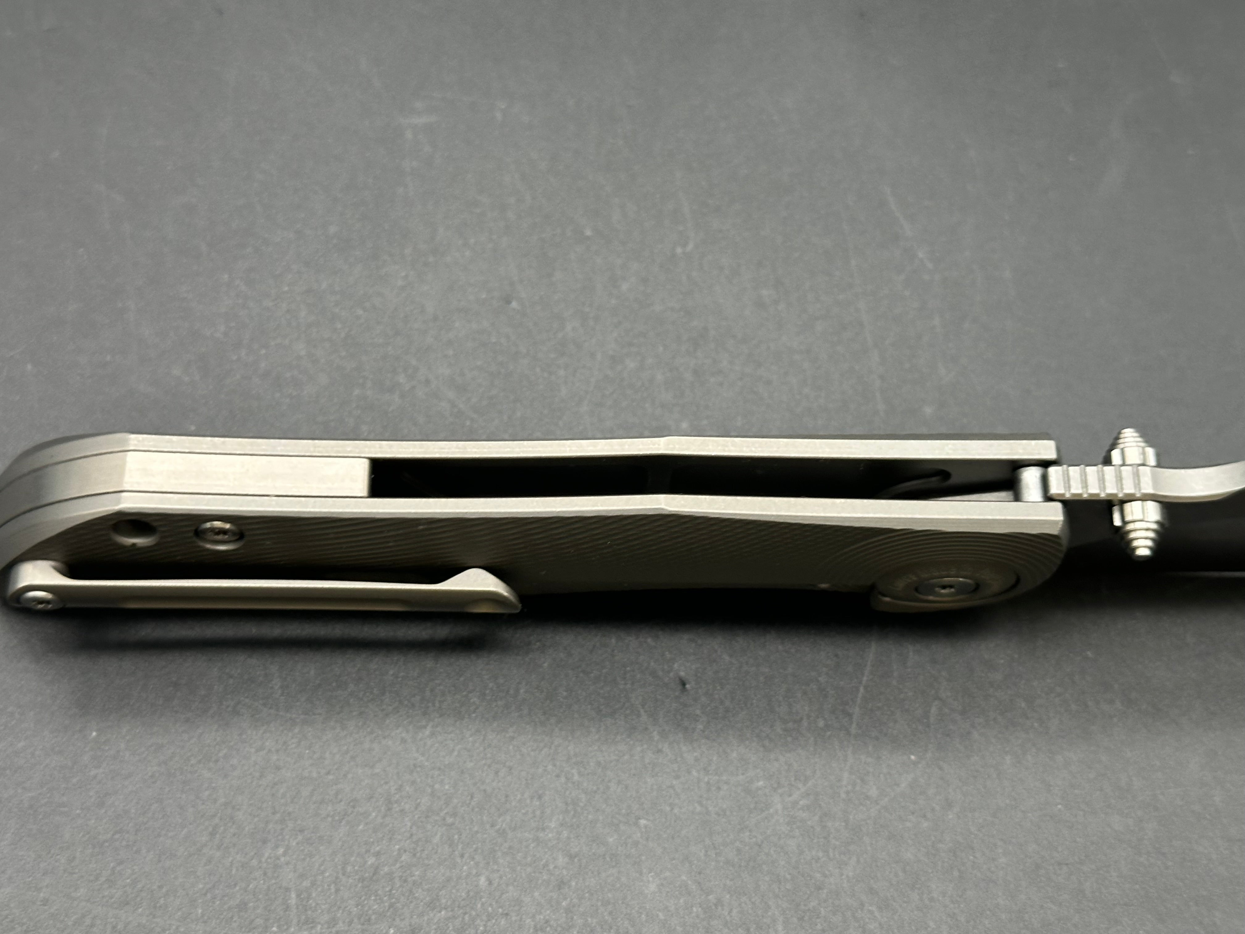 TWOSUN TS269-M390 GRAY TITANIUM HANDLE M390 PLAIN EDGE