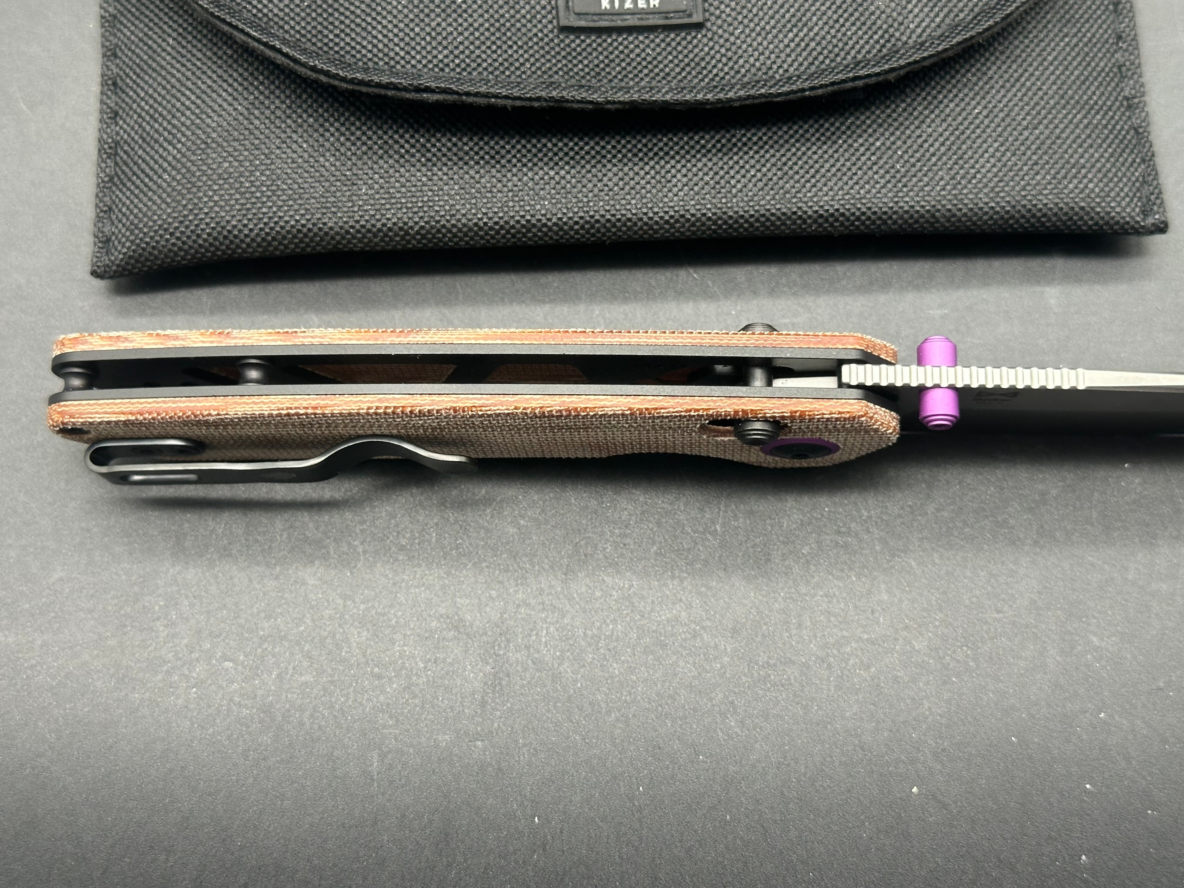 KIZER MADRAC BROWN MICARTA HANDLE NITRO-V