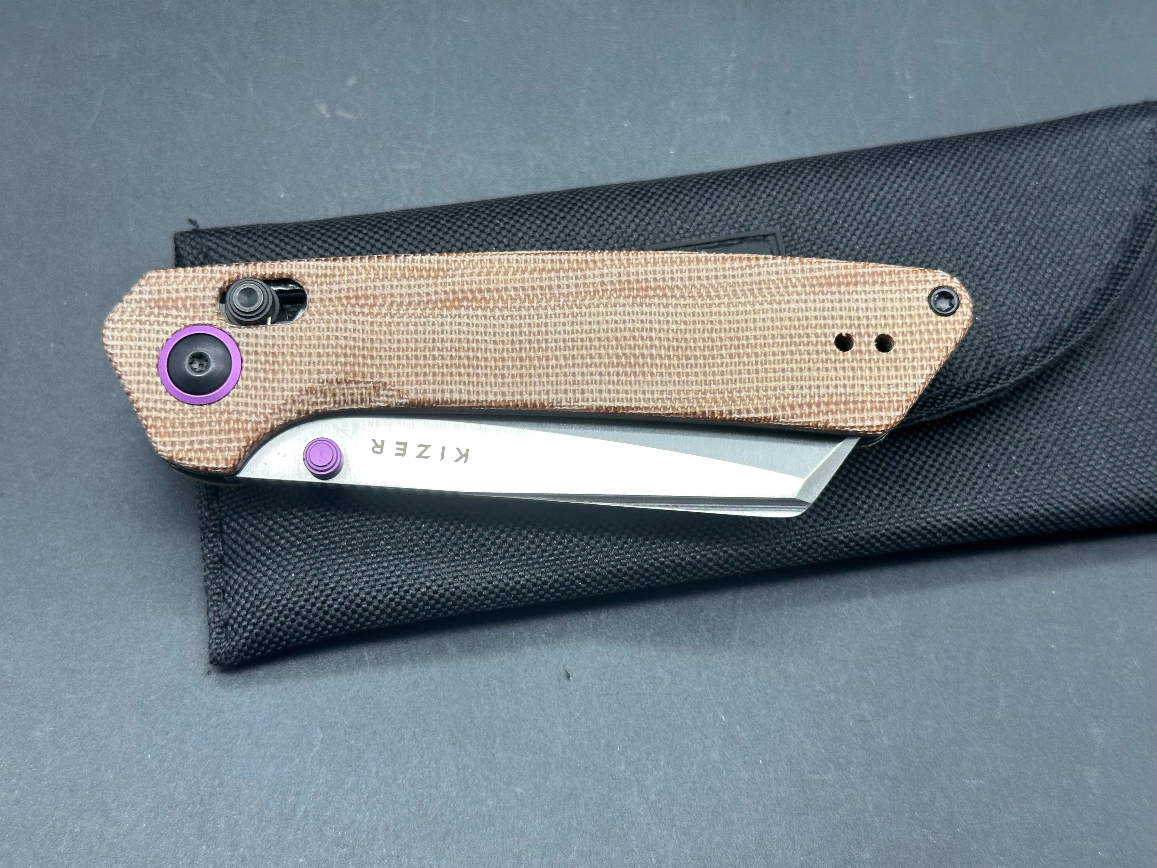 KIZER MADRAC BROWN MICARTA HANDLE NITRO-V