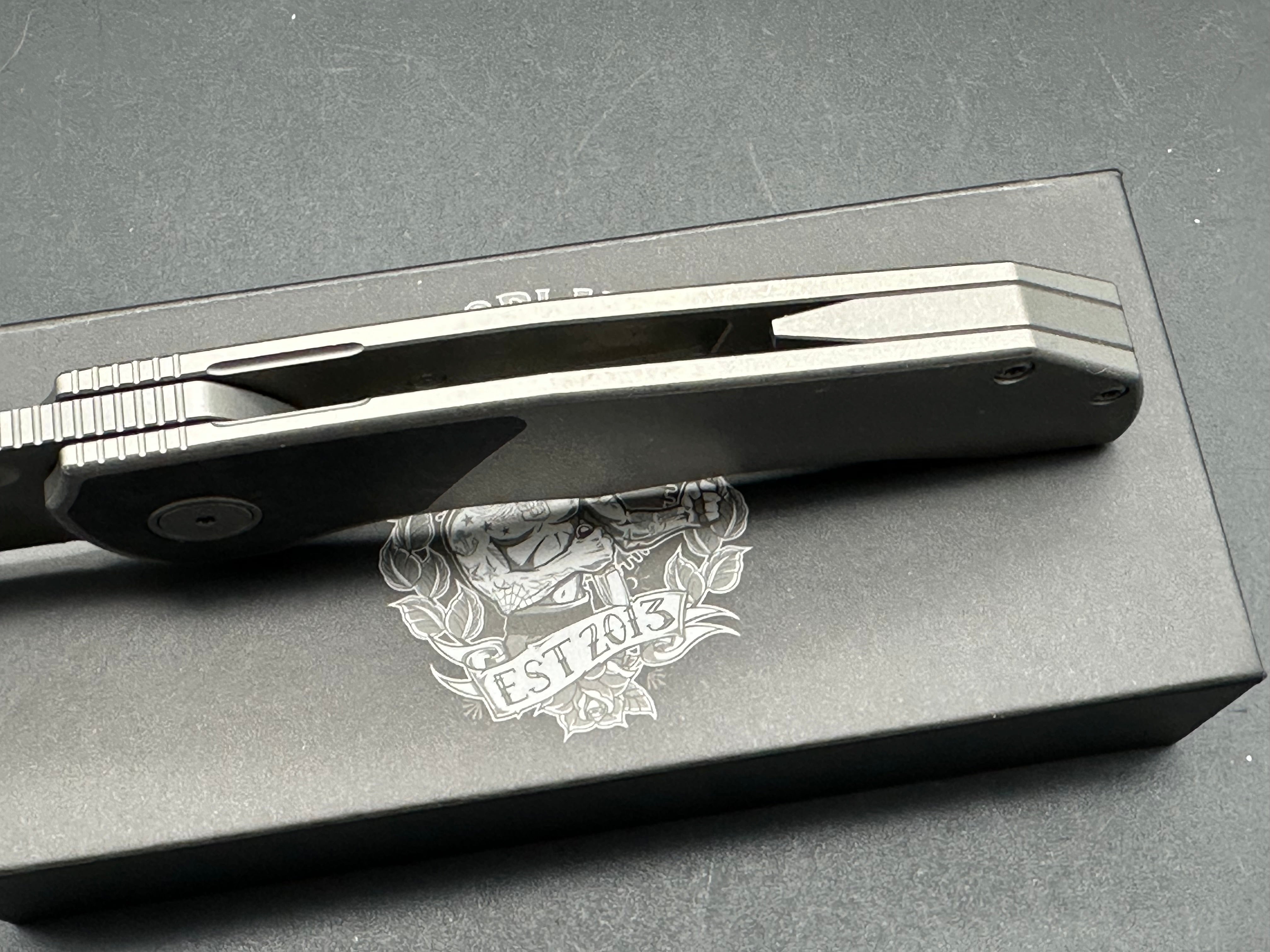 Berg Blades TiCK 3.5" S90V Stonewash Blade Titanium Handle