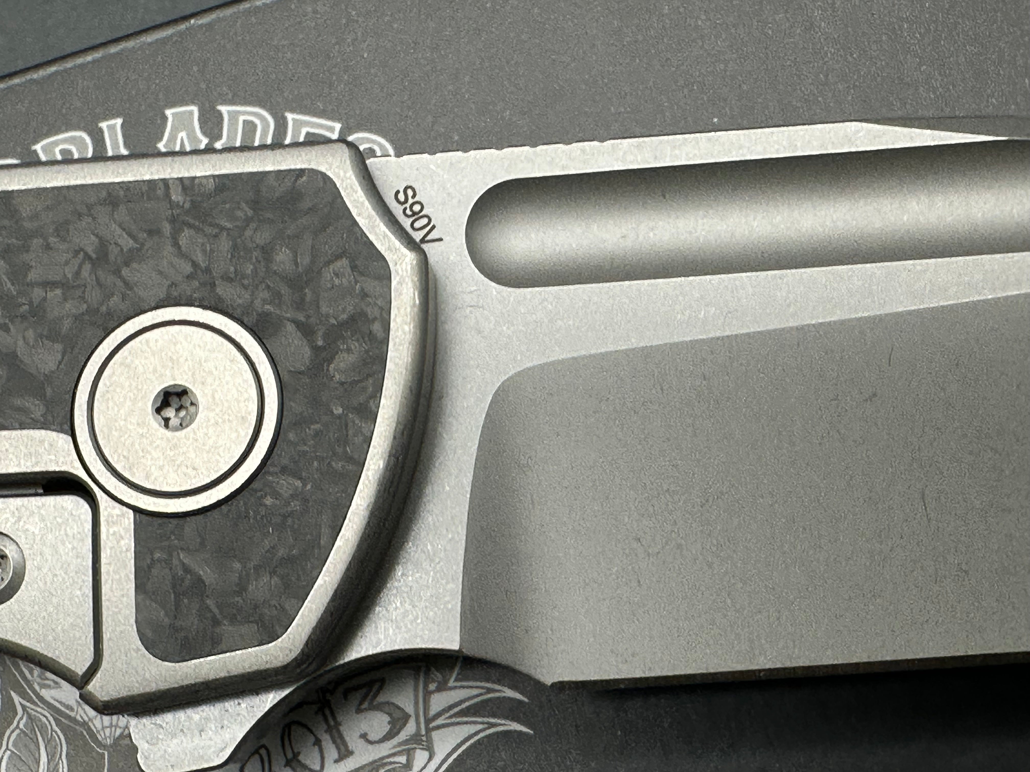 Berg Blades TiCK 3.5" S90V Stonewash Blade Titanium Handle