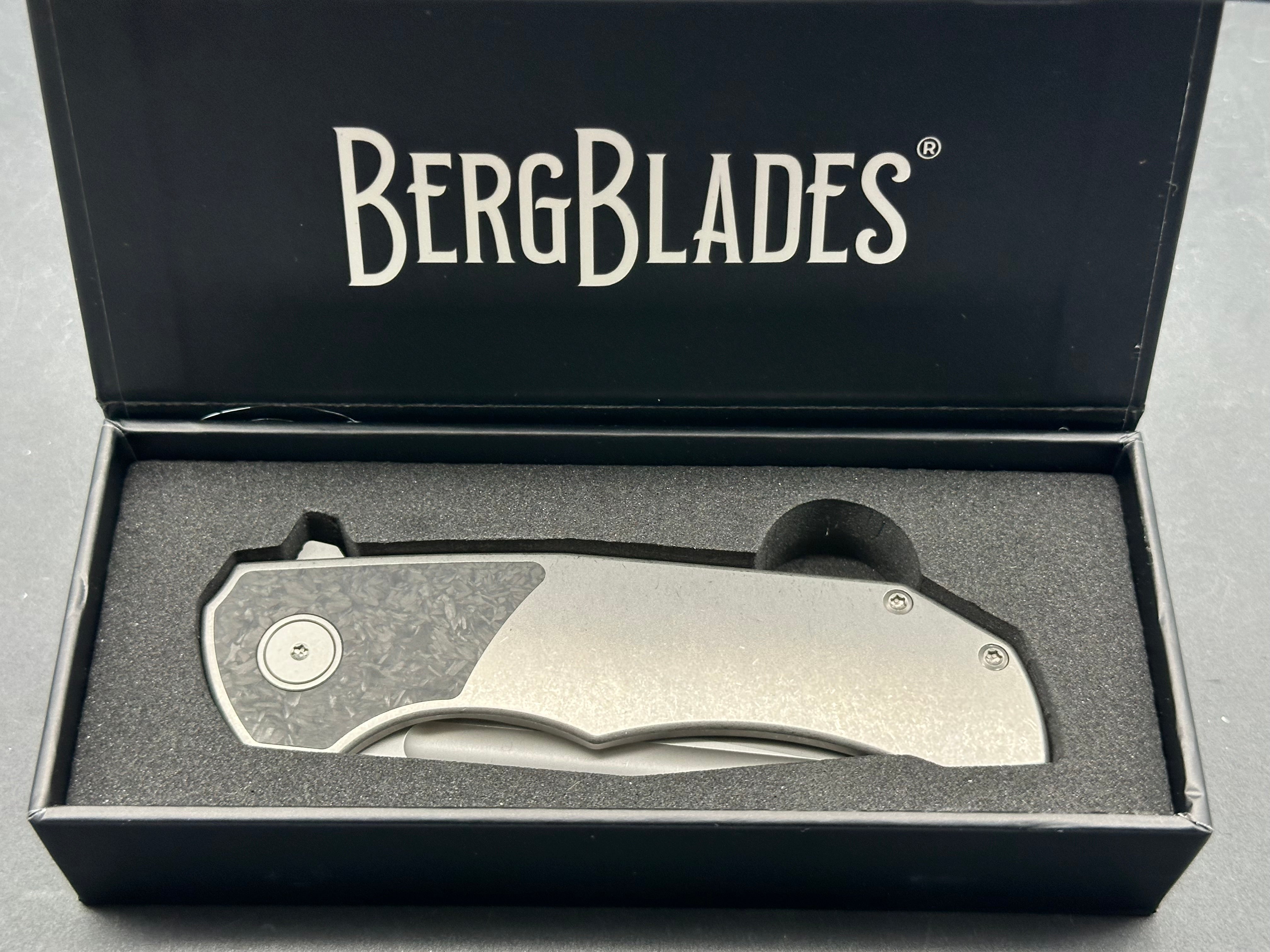 Berg Blades TiCK 3.5" S90V Stonewash Blade Titanium Handle