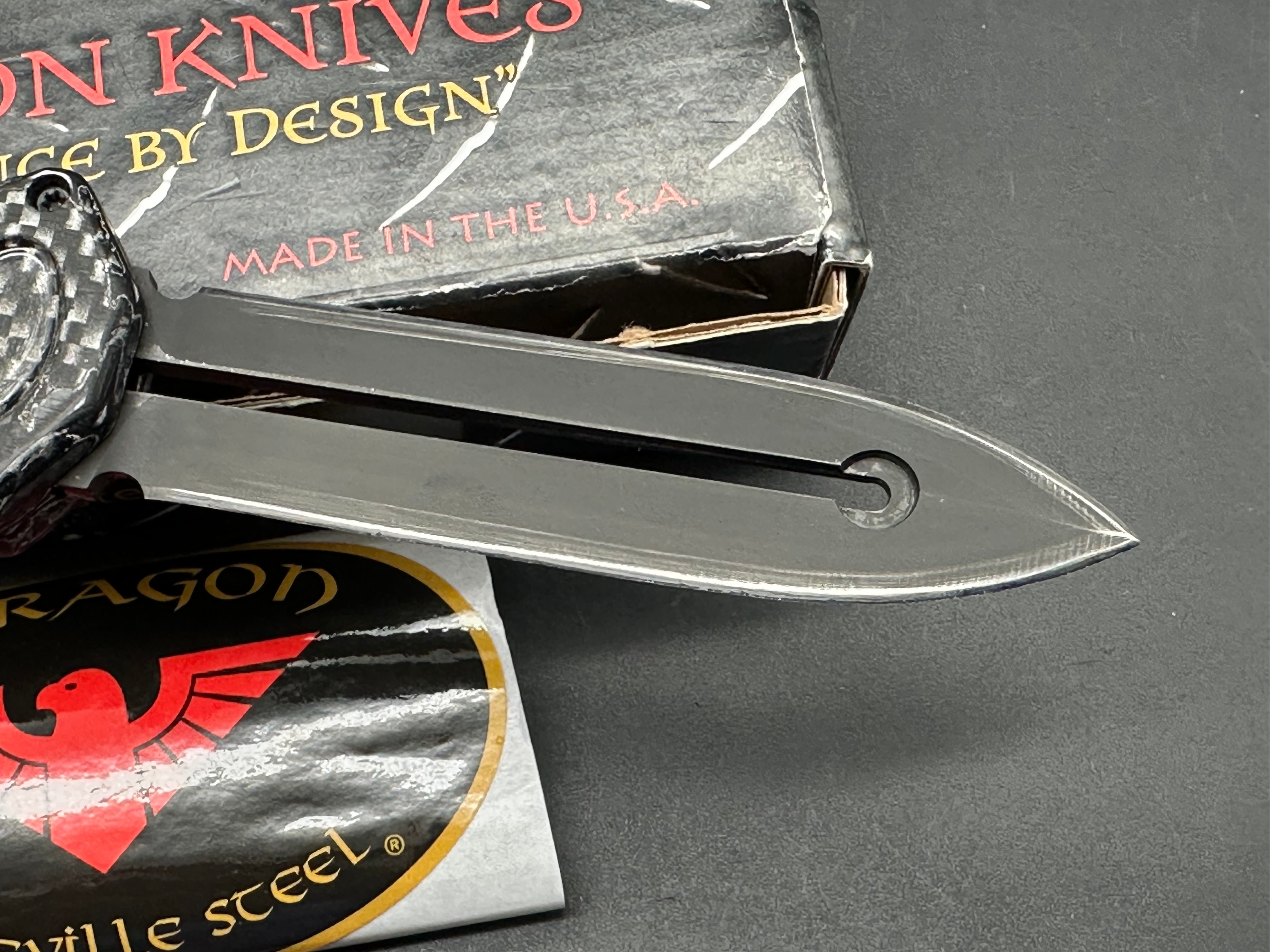 Paragon Para X Automatic OTF Knife Black Aluminum Black and Silver Carbon Fiber