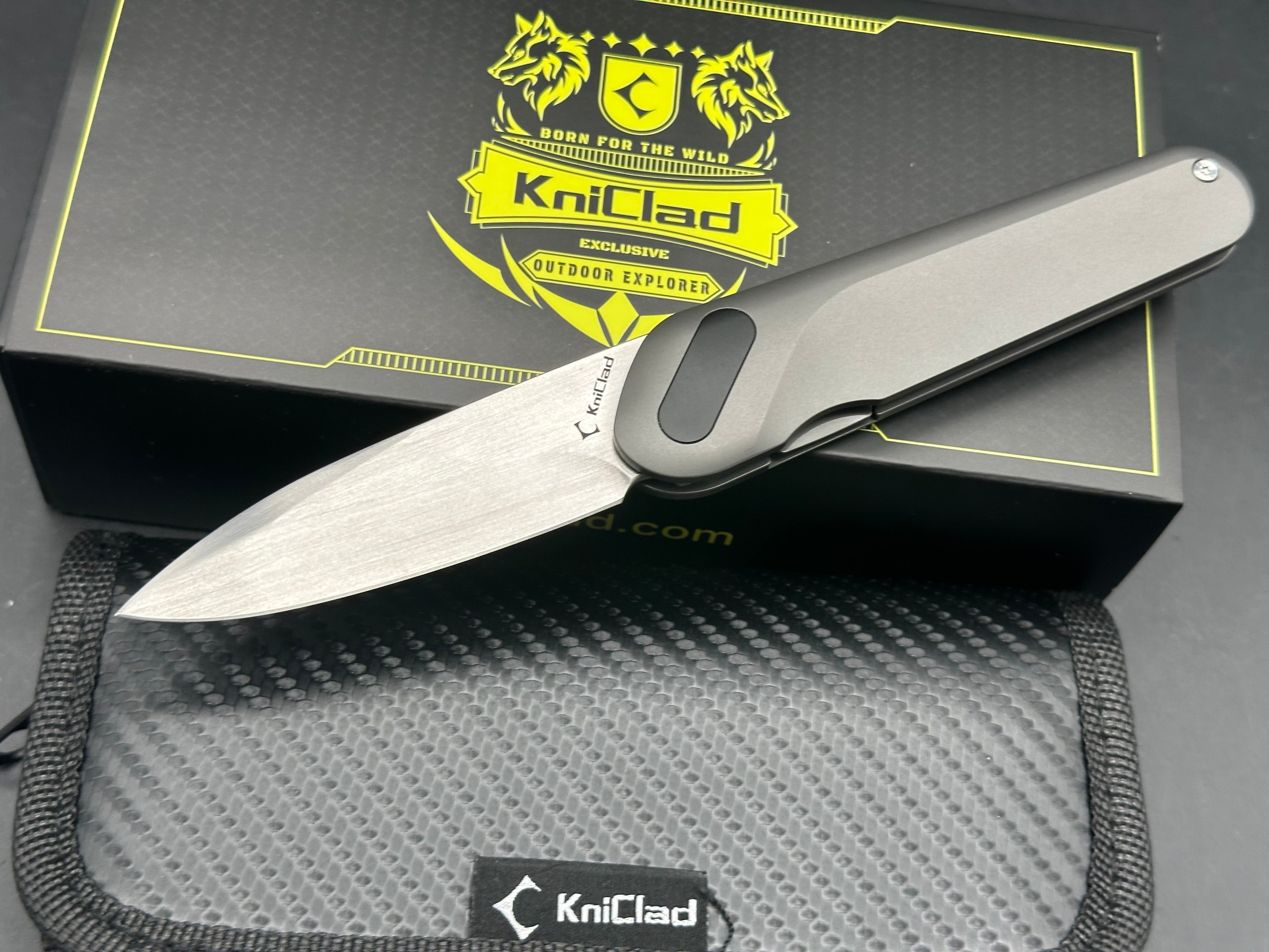 KniClad Ginren 01 titanium handle with S35VN blade / magnetic pivot cover