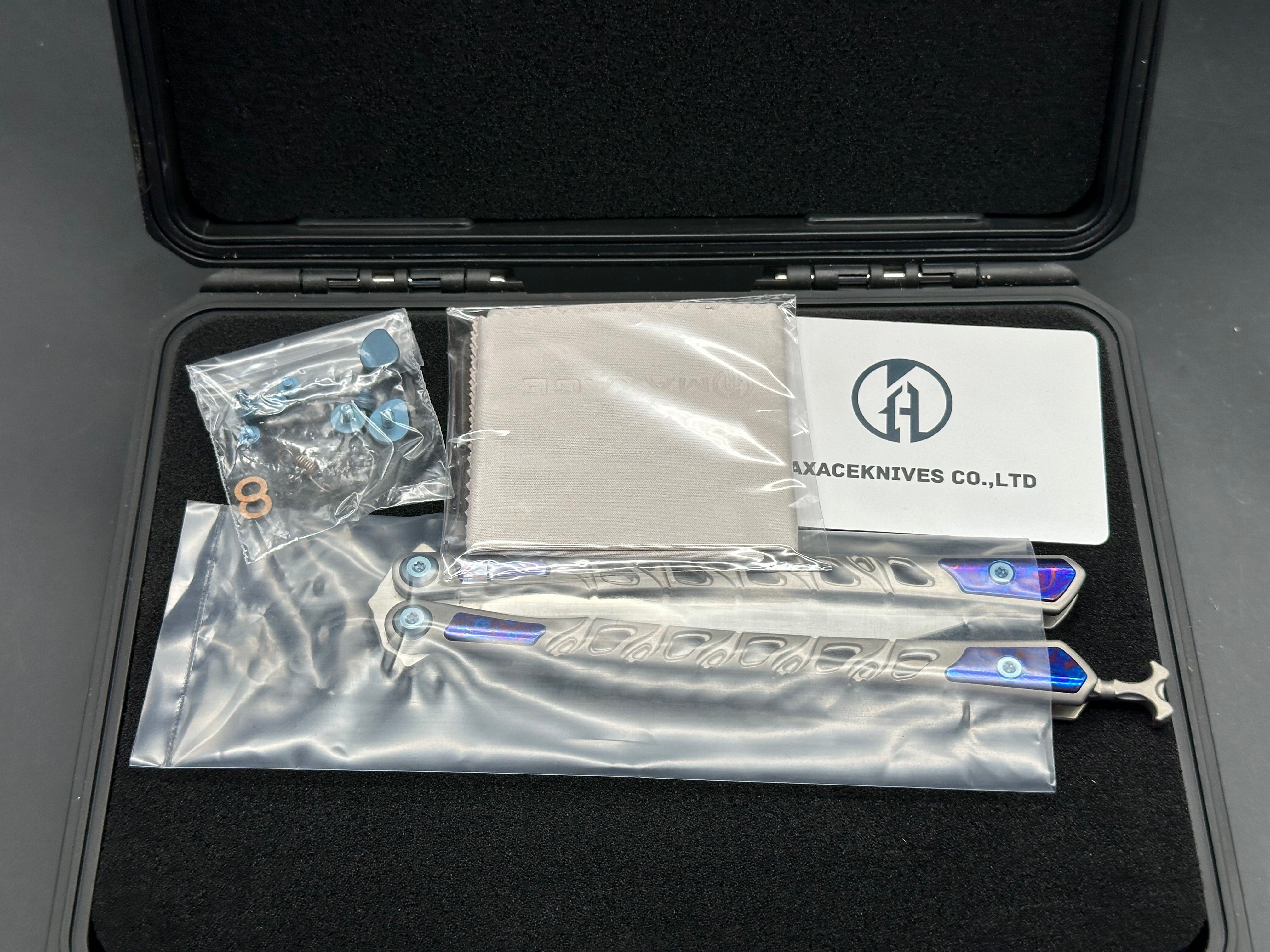 Maxace Skeleton II Balisong M390 Steel Blade Titanium Handles