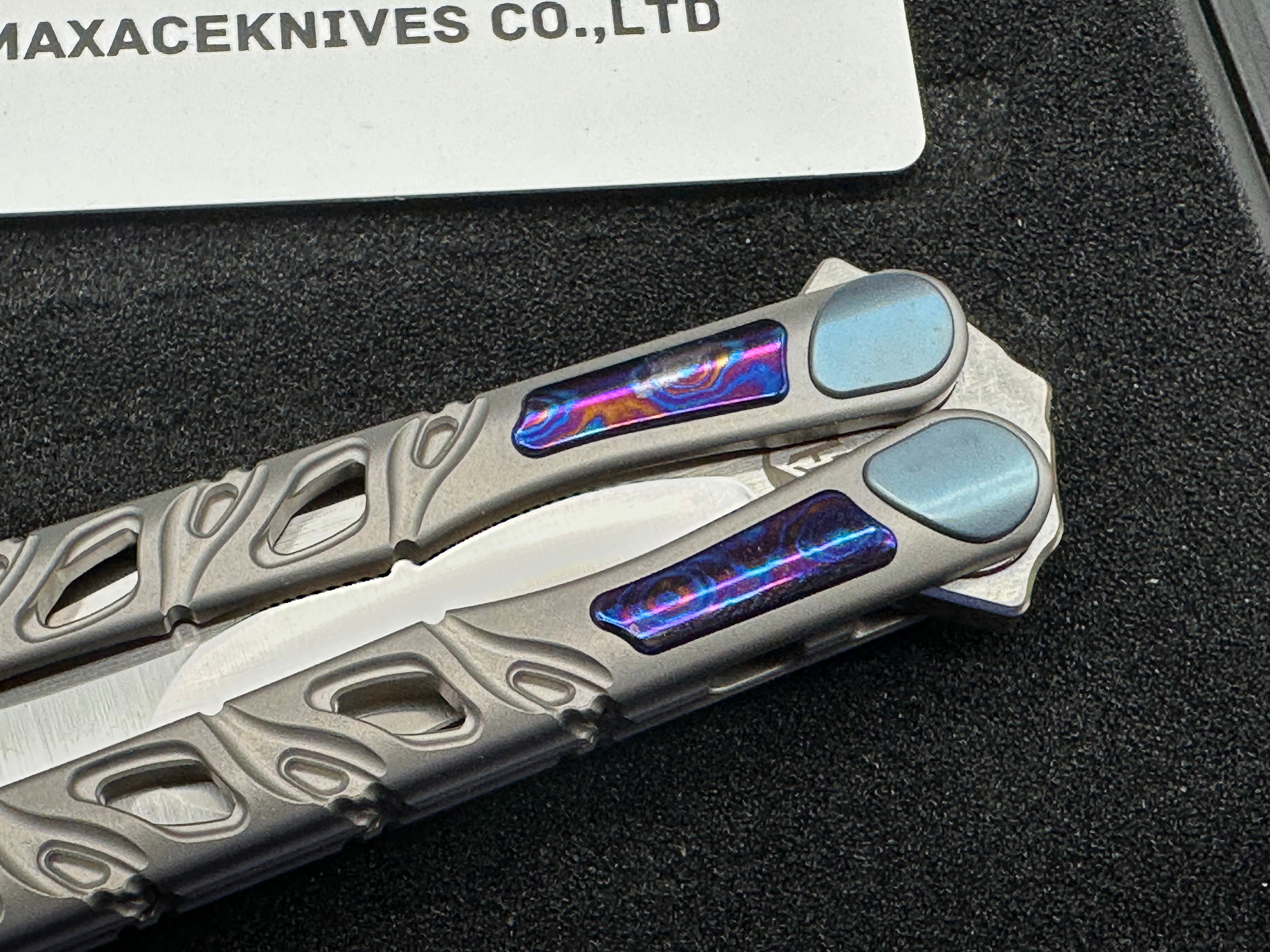 Maxace Skeleton II Balisong M390 Steel Blade Titanium Handles