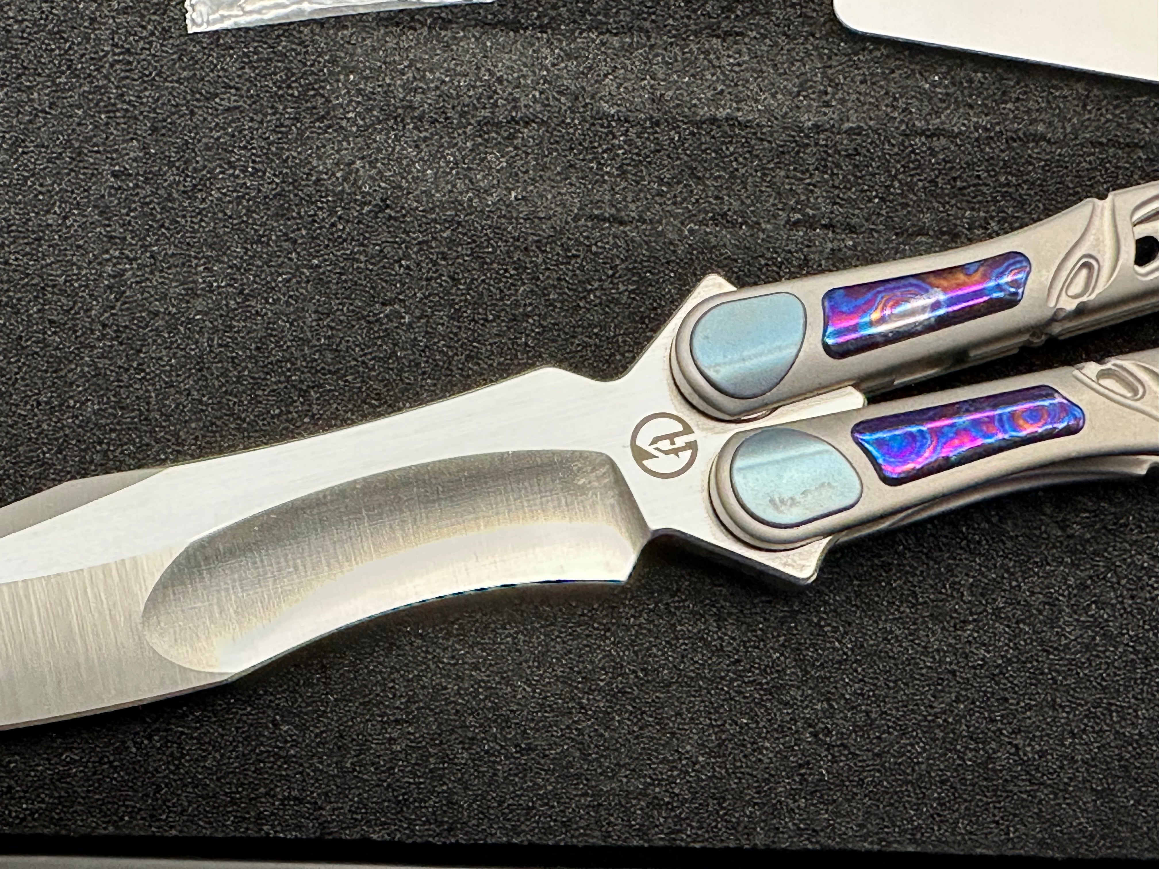 Maxace Skeleton II Balisong M390 Steel Blade Titanium Handles