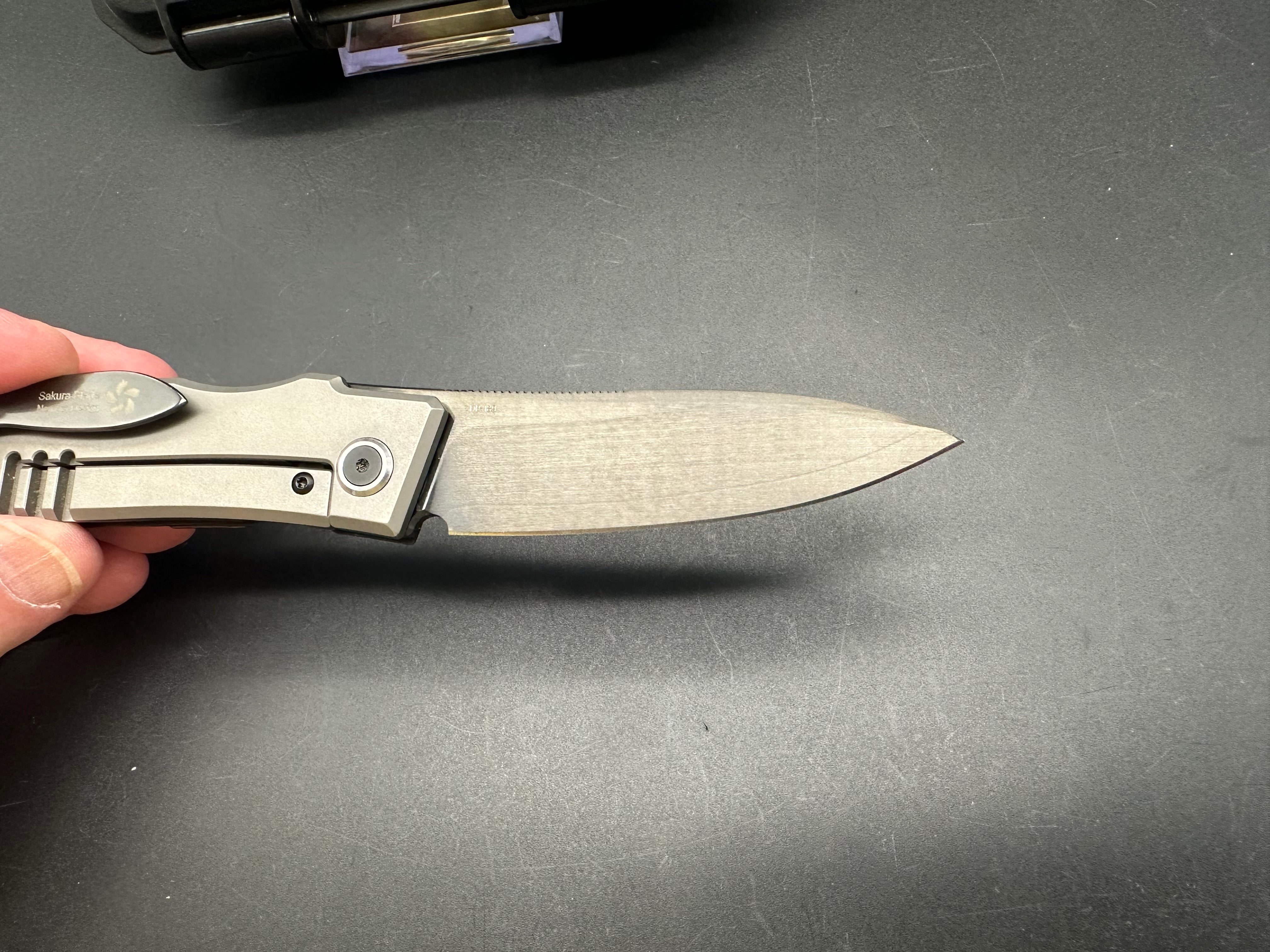 KATSU KS-T1, Zirconium + Titanium Alloy Handle With Timascus Overlay, DLC Coated ZDP-189 blade