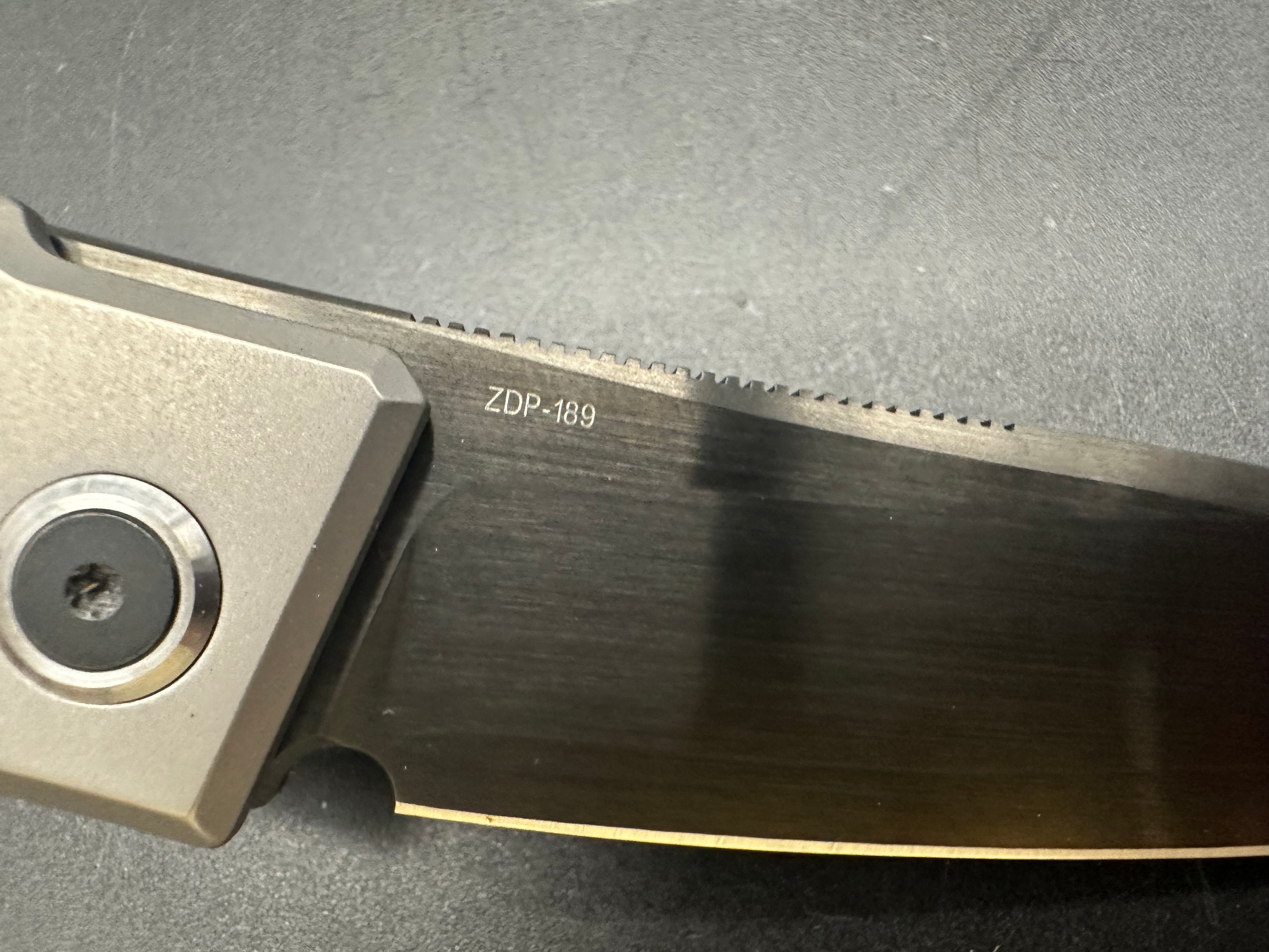 KATSU KS-T1, Zirconium + Titanium Alloy Handle With Timascus Overlay, DLC Coated ZDP-189 blade