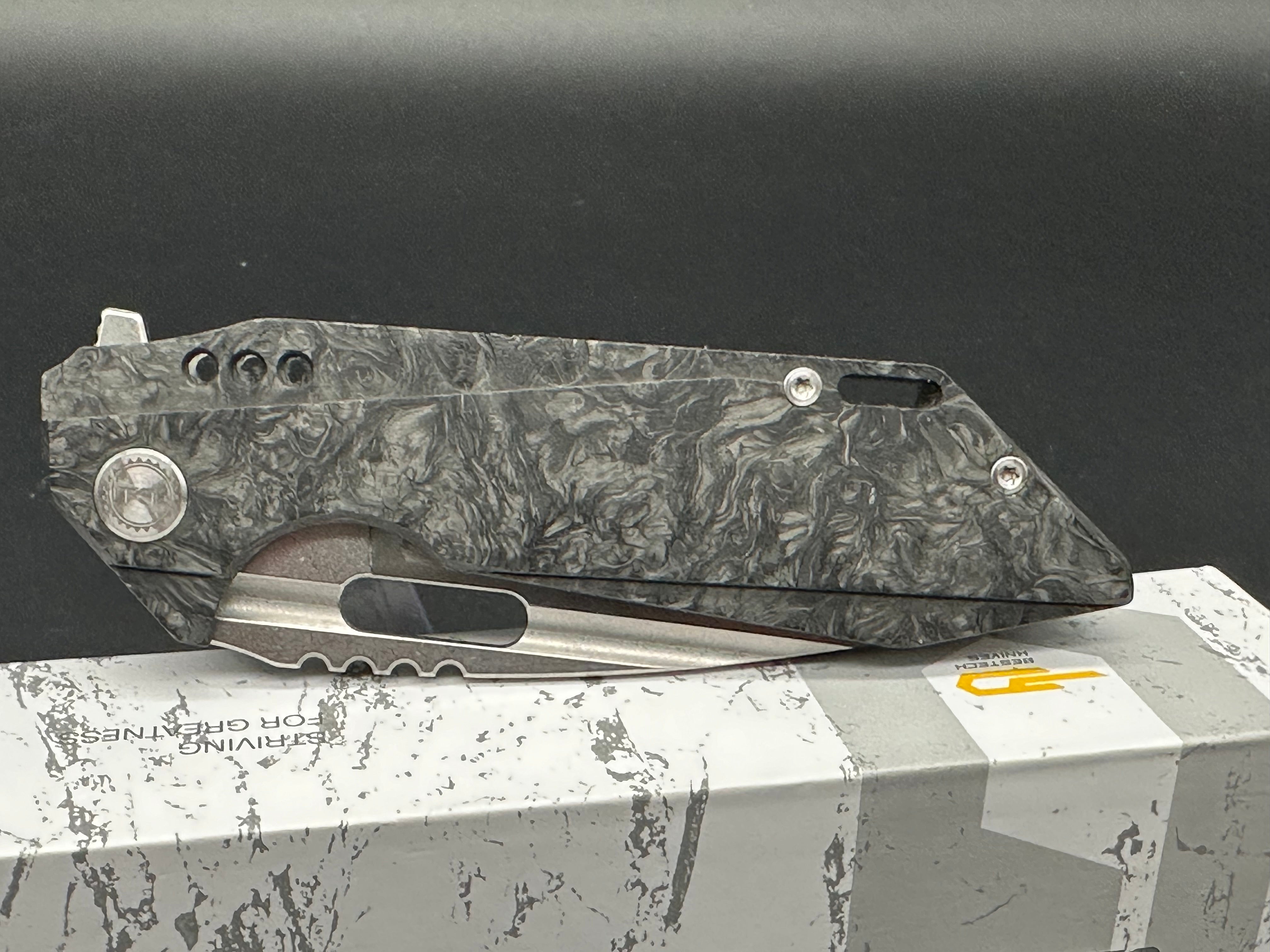 BESTECH SHODAN FOLDER KNIFE CARBON FIBER FRONT & TITANIUM BACK HANDLE