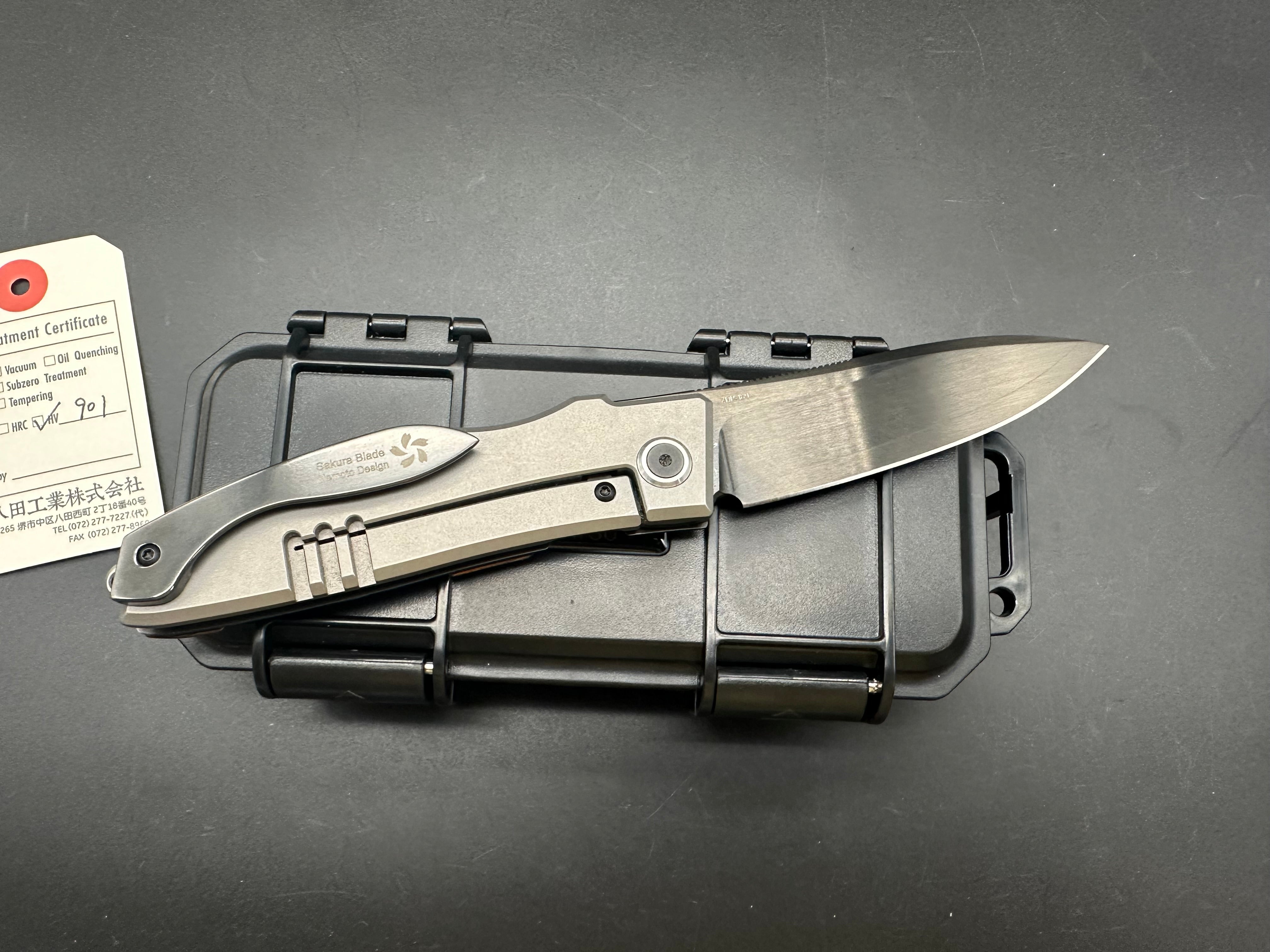 KATSU KS-T1, Zirconium + Titanium Alloy Handle With Timascus Overlay, DLC Coated ZDP-189 blade