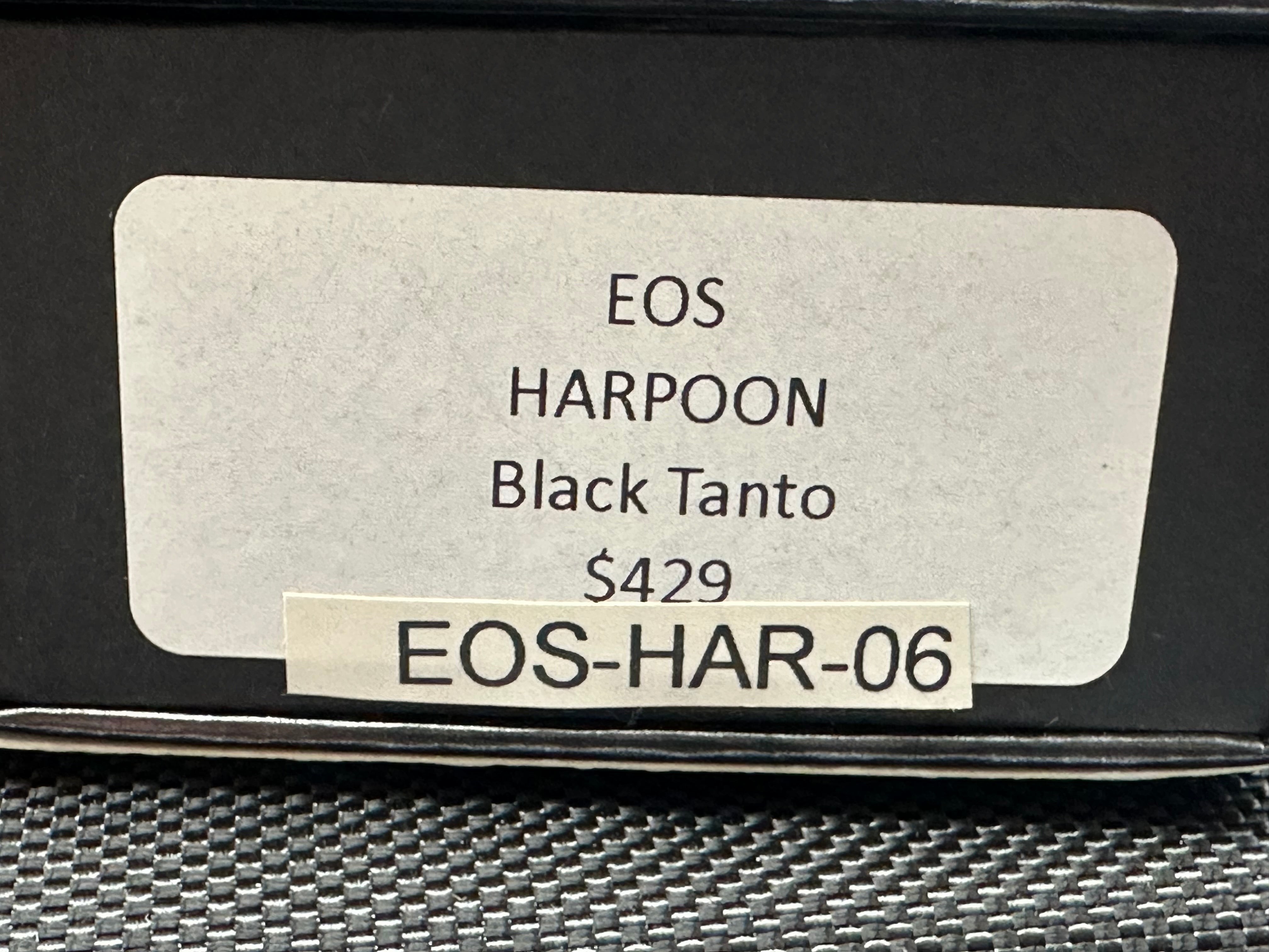 EOS - Harpoon - Auto/OTF 3.75/Black Frame + Sliver Ti Clip/Tanto/Black + Satin CPM-20CV
