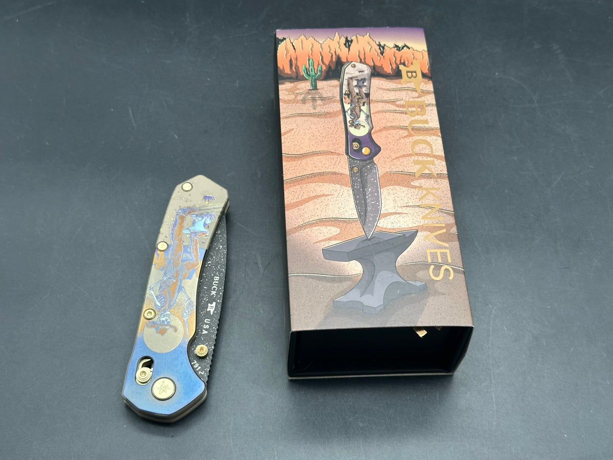 Buck 791 Bones on the Range x by Colorfulfilth Blade show 2026 Exlusive with Signed Lithograph