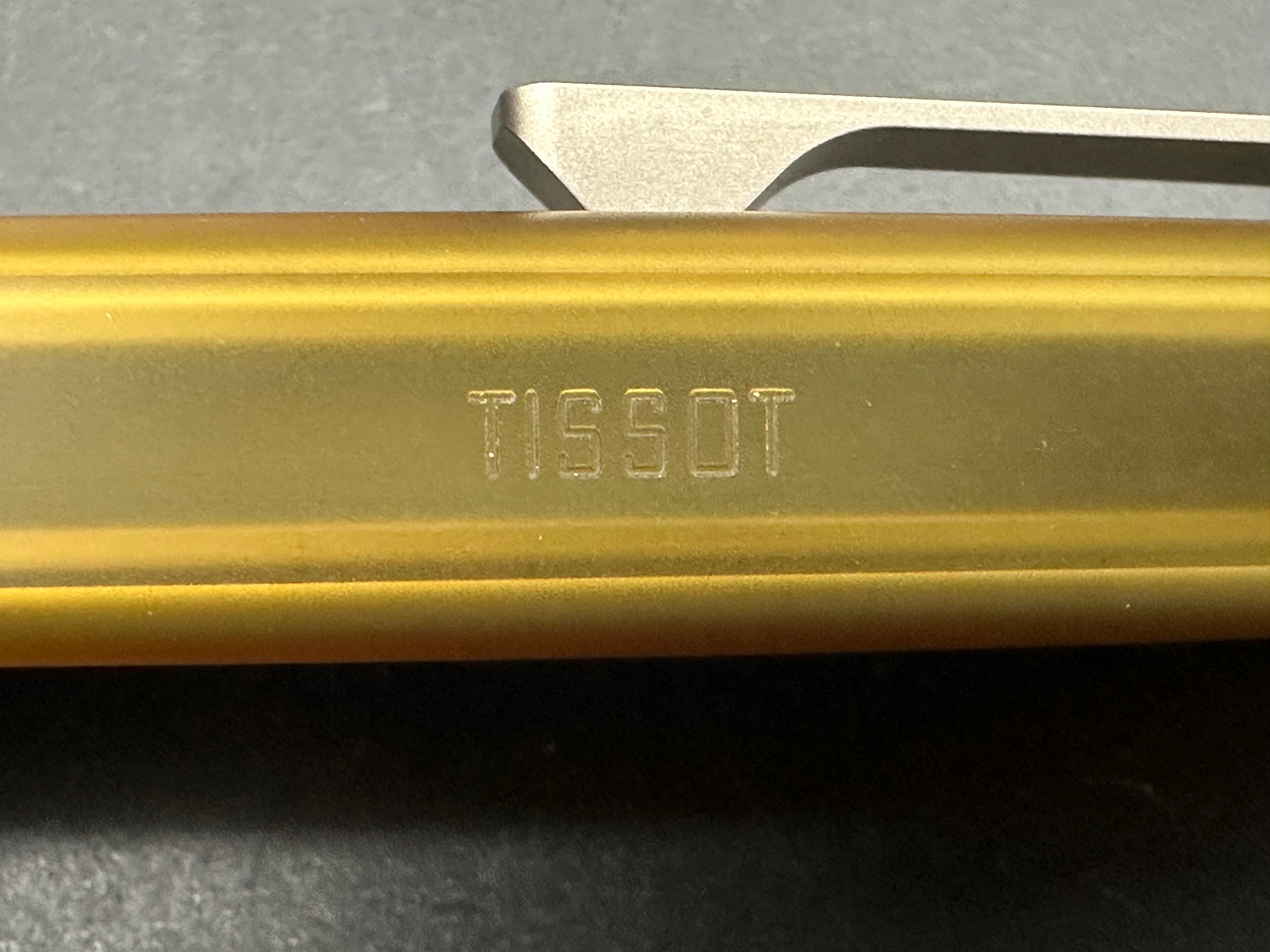 Rike Knife - Tissot V1/Grey Interlocking Integral Overshell Ti Frame + Blue Ano Gear Pivot/Drop Point/Satin M390