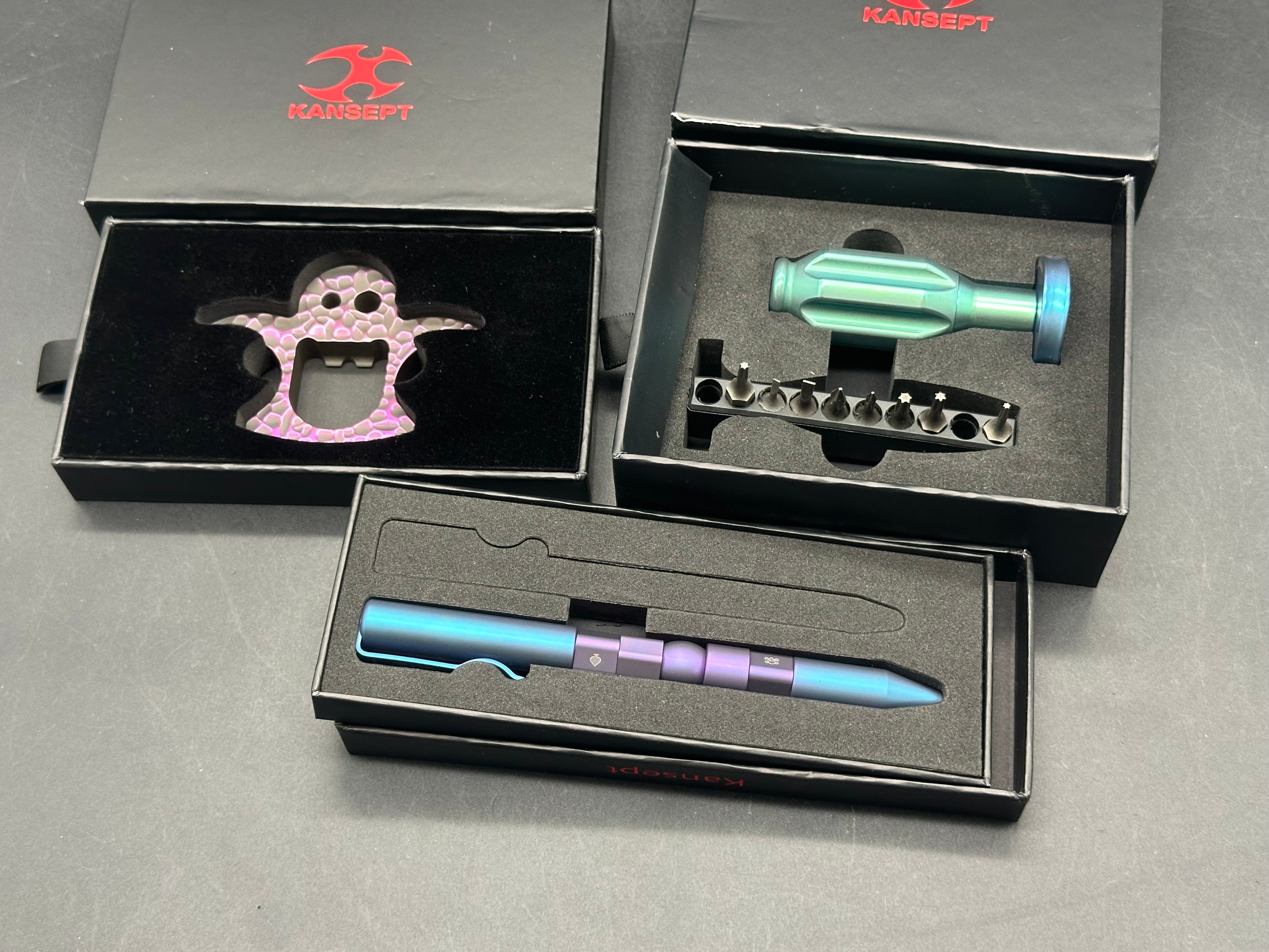 Kansept EDC combo deal Flaschenöffner Geist/Drive-R-Saurus and Customizer